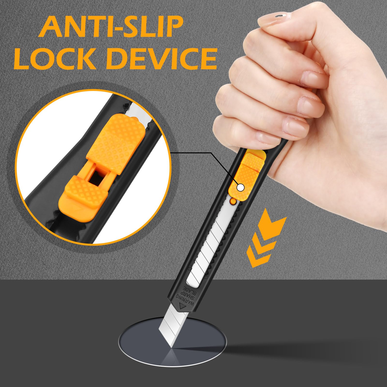 300 Pcs Box Cutters Retractable Utility Knife 9mm Wide Blade Cutter