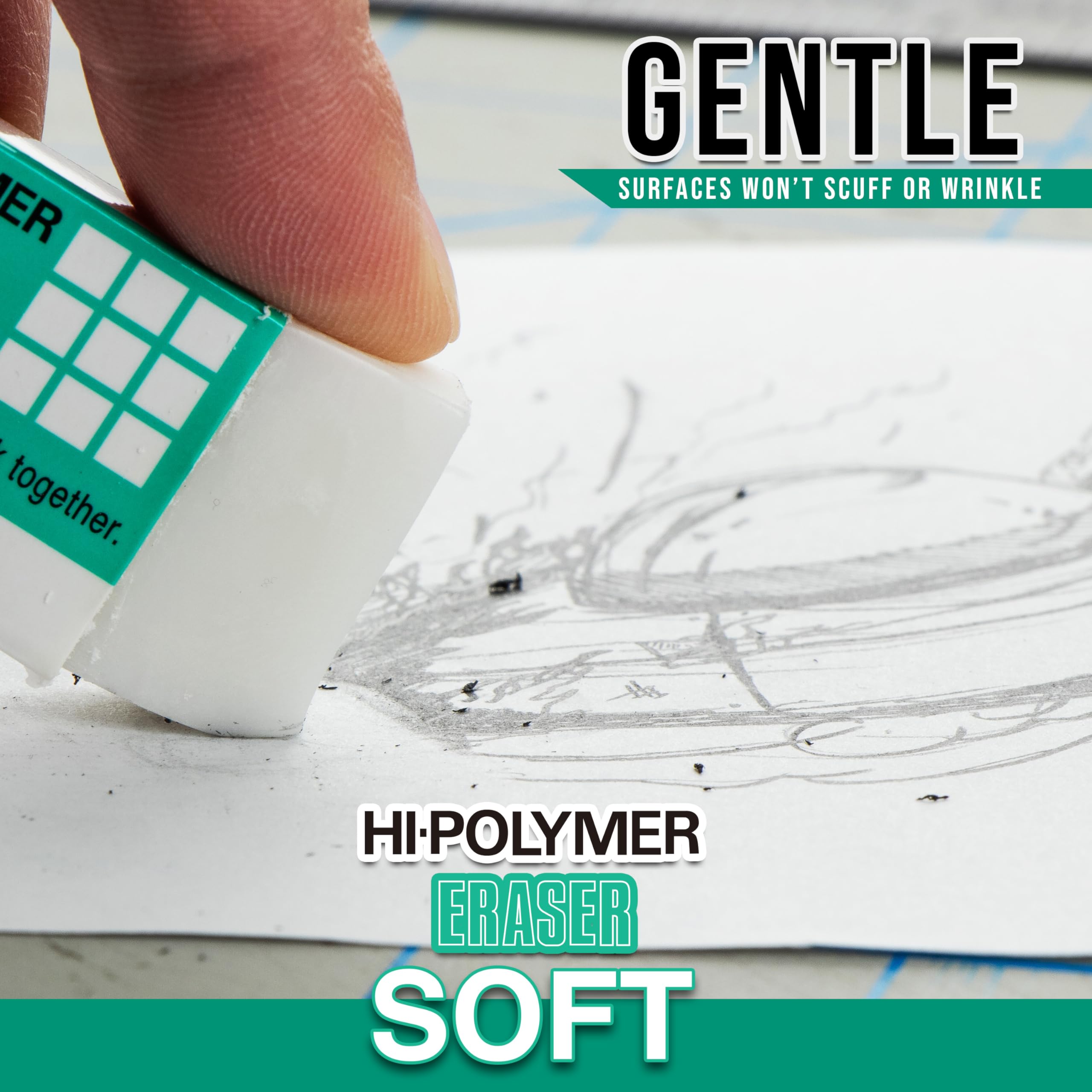 Pentel Hi-Polymer Soft Eraser, 36 Pack