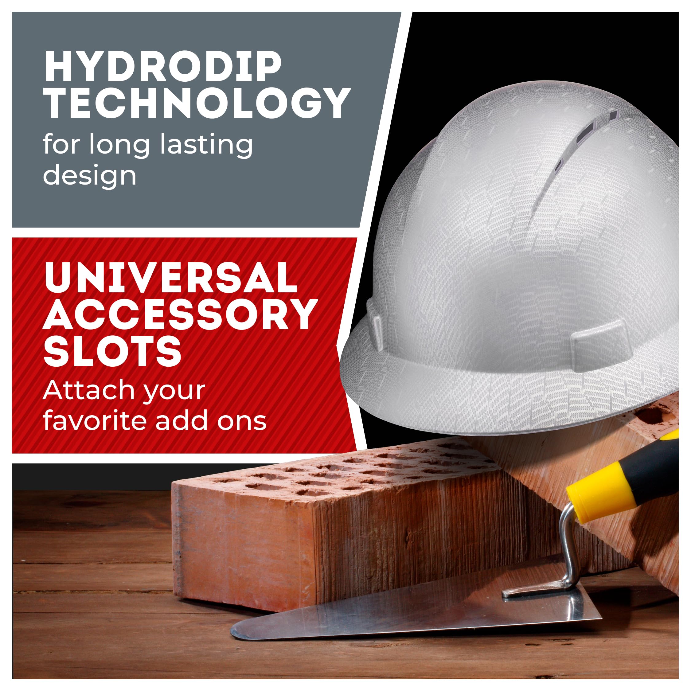 [1 PC] Full Brim Vented Carbon Fiber Matte Finish OSHA Hard Hat with 6-Point Suspension