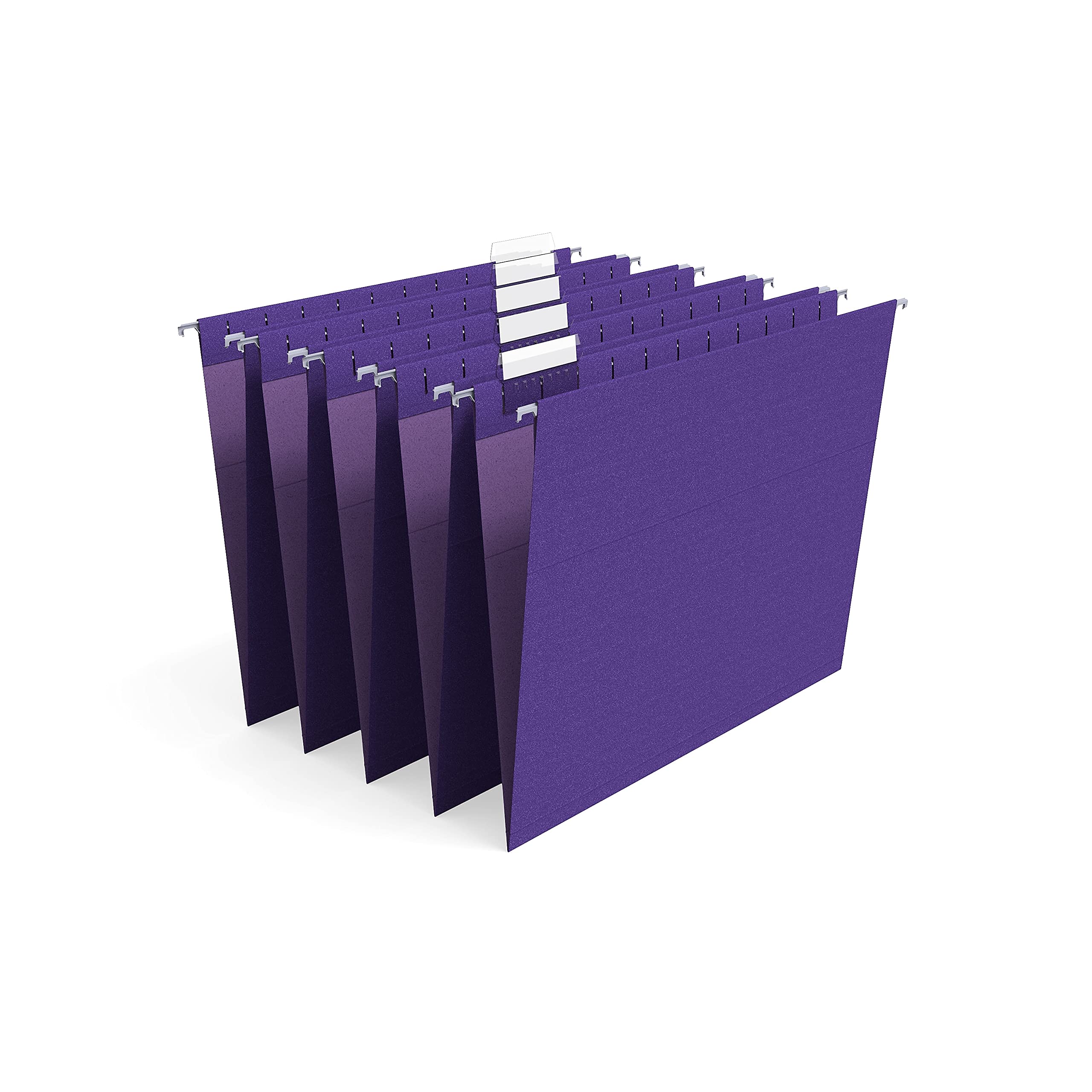[25 Pack] Staples 419200 Hanging File Folders 5 Tab Letter Size Purple 25/Box (419200)