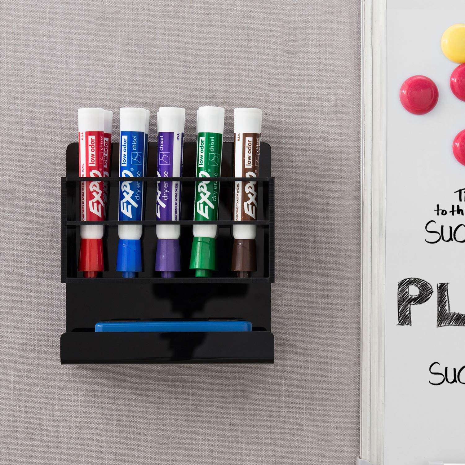 [1 / 2 Pack] Wall Mounted Dry Erase Whiteboard Marker Holder Stand