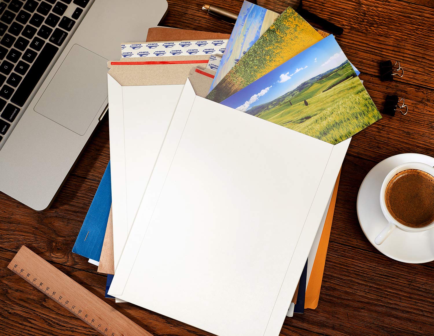 [25 Pack] 9x11.5 Self Seal Photo Document Mailers, Flat Cardboard Envelopes, 9.25 x 11.75 Inches