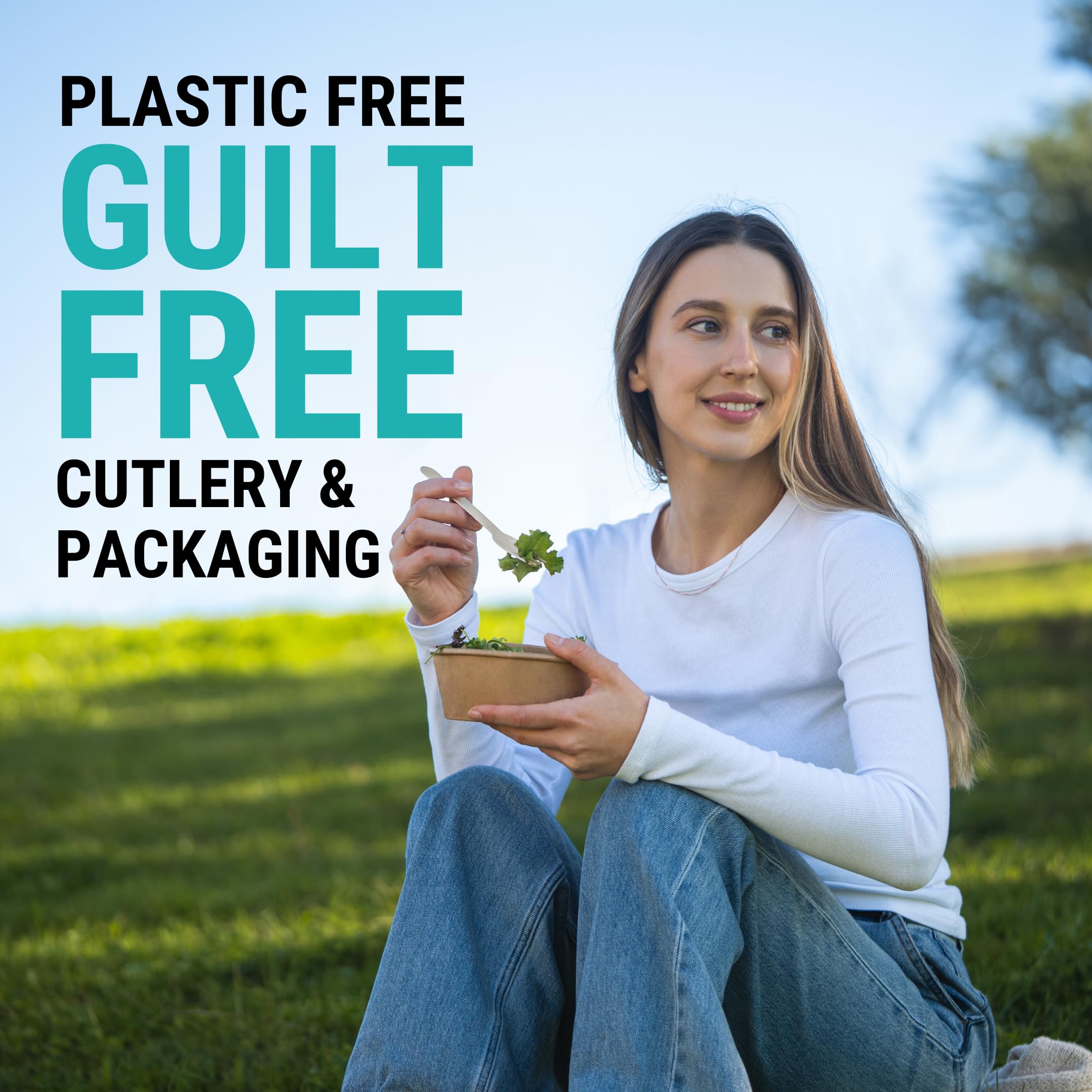 [300 PCS] 150 Forks, 100 Spoons, 50 Knives, Disposable Wooden Cutlery Set