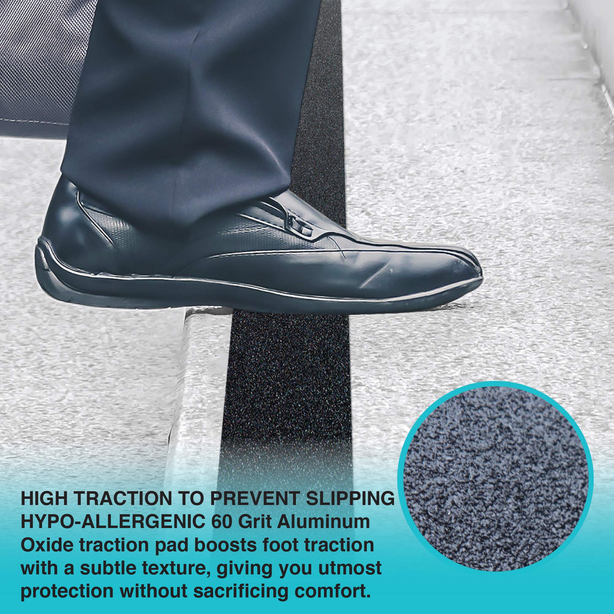 [12 Packs] Anti Slip Traction Treads Black, 2" X 12", Best Grip Tape, 80 Grit