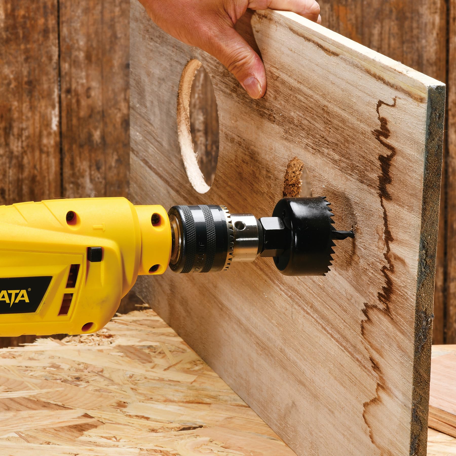 Hole Saw Set 20PCS Hole Saw Kit with 3/4"-6"(19-152mm) 13PCS Saw Blades, 2 Mandrels, 3 Drill Bits, 1 Installation Plate, 1 Hex Key