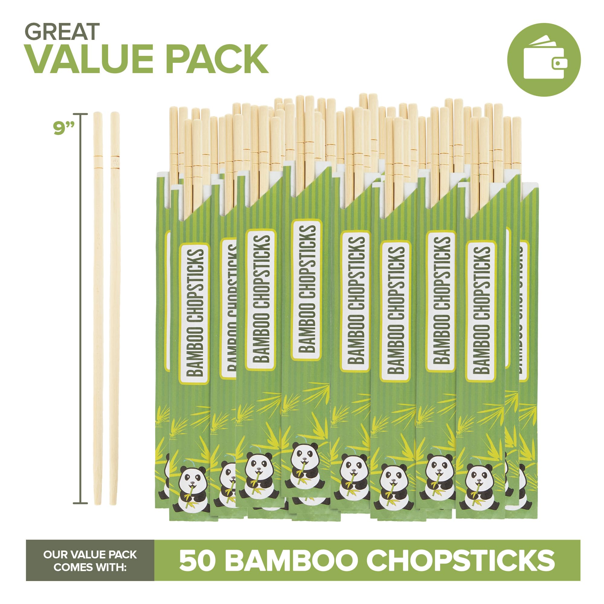 [50 / 100 / 200  Pairs] Disposable Bamboo Bulk Chopsticks