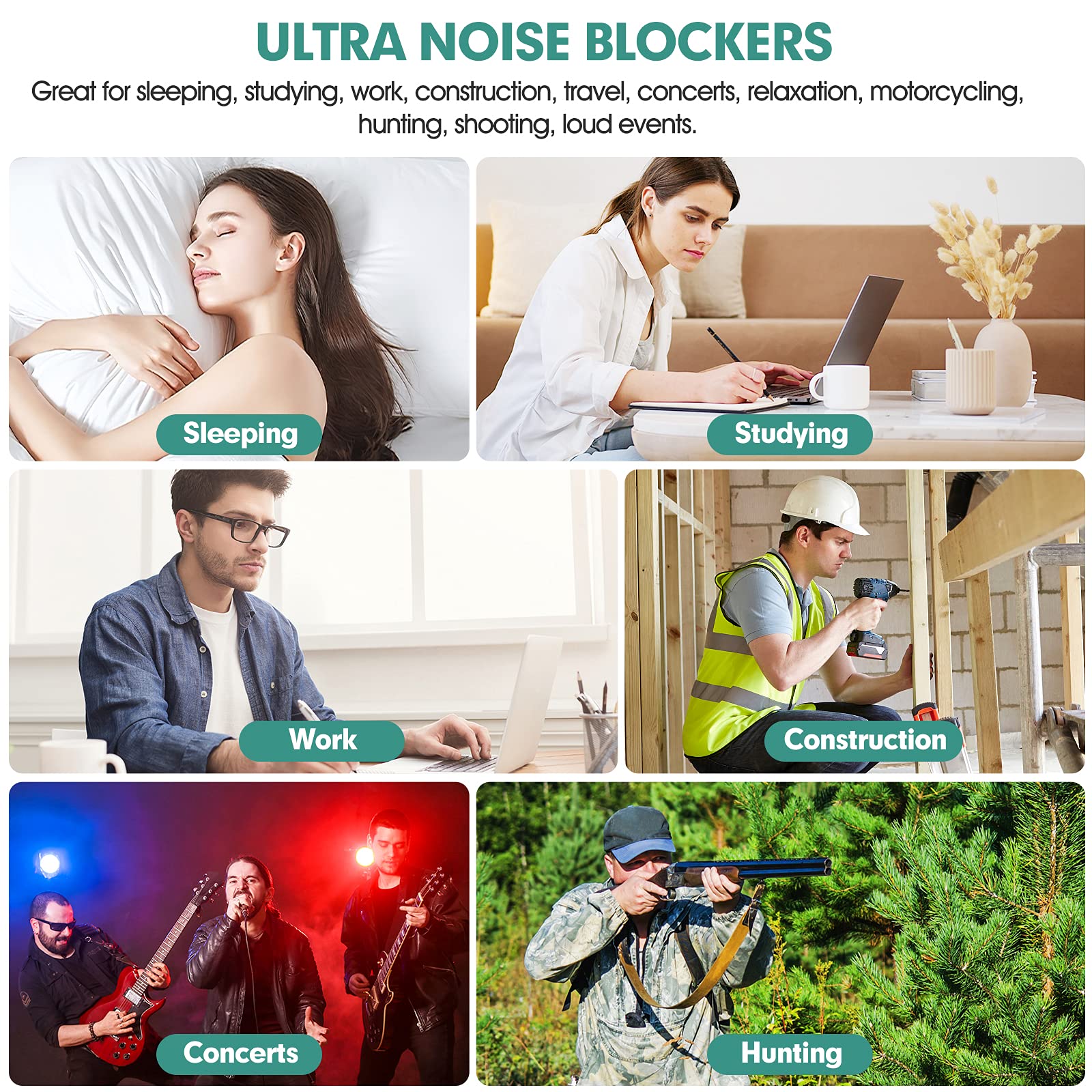 [50 Pairs] Ear Plugs for Noise Canceling