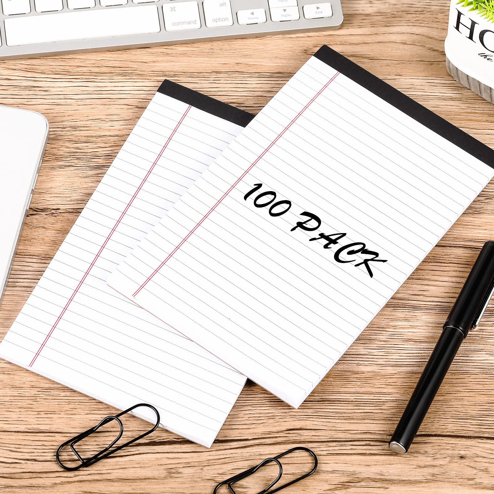 100 Pcs Legal Pads 5 x 8 Inch, Wide Ruled Small Notepads, 40 Sheets/Pad