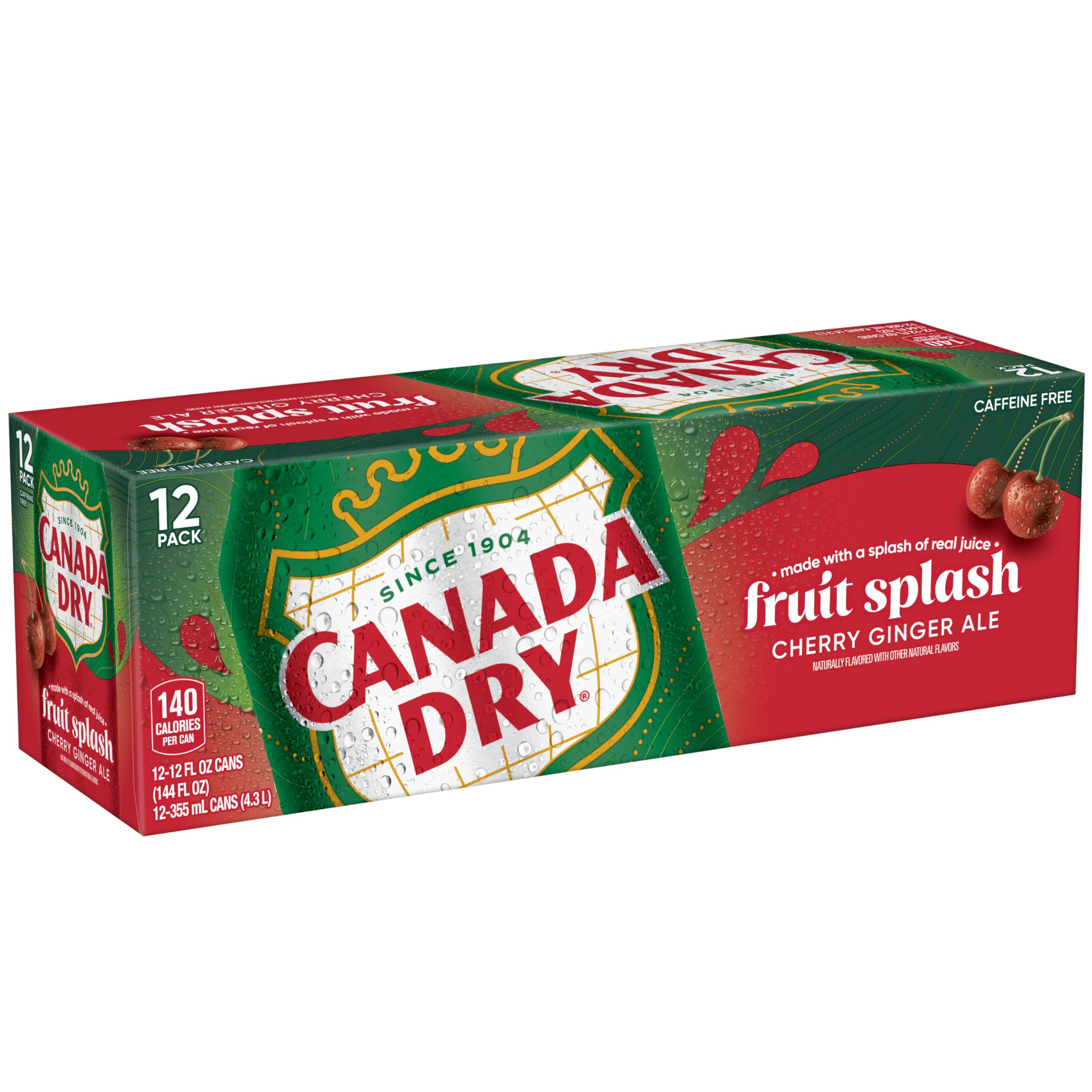 [12 Cans] Canada Dry Cherry Gingerale Fruit Splash 12oz