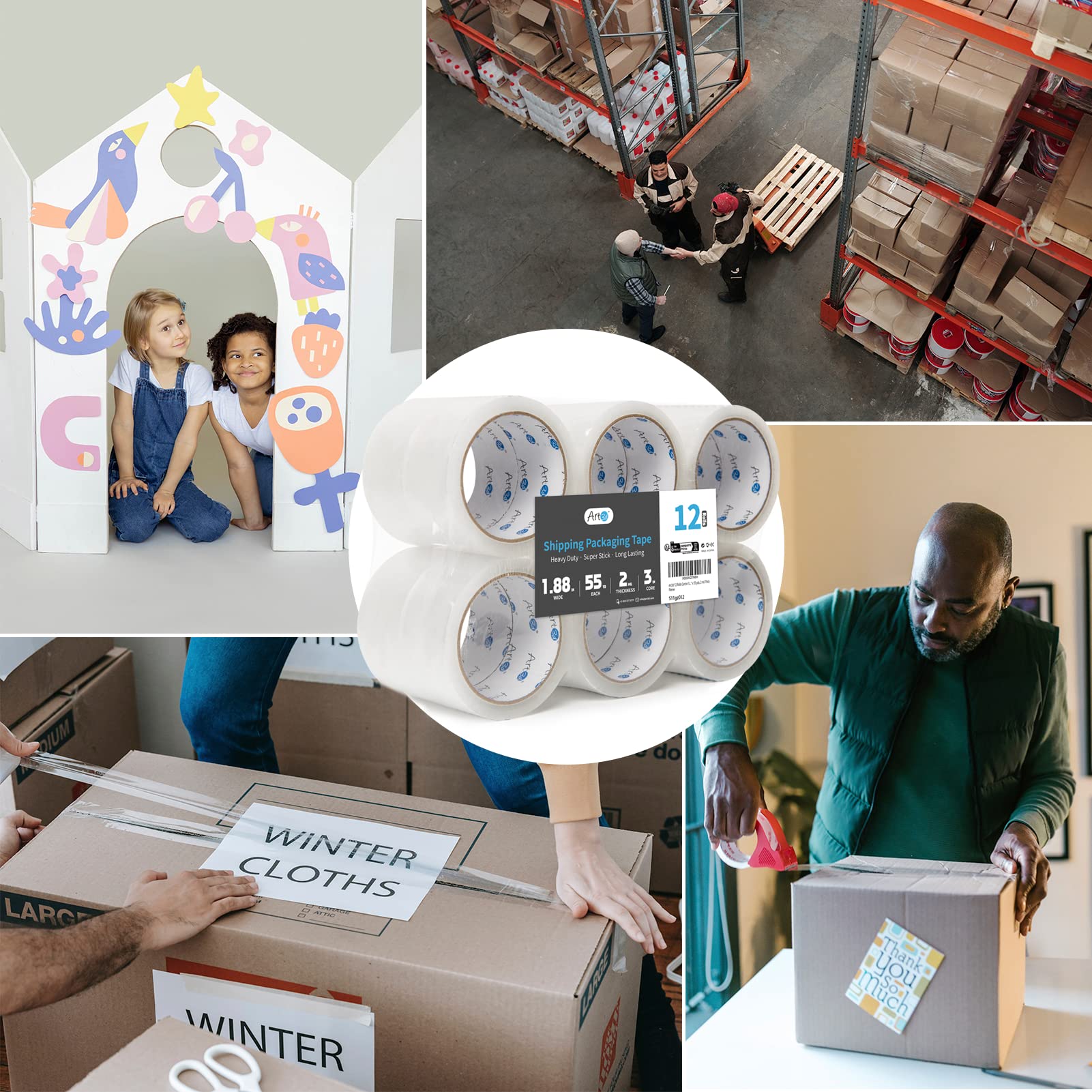 Carton Sealing Tape Heavy Duty, Clear Packing Tape