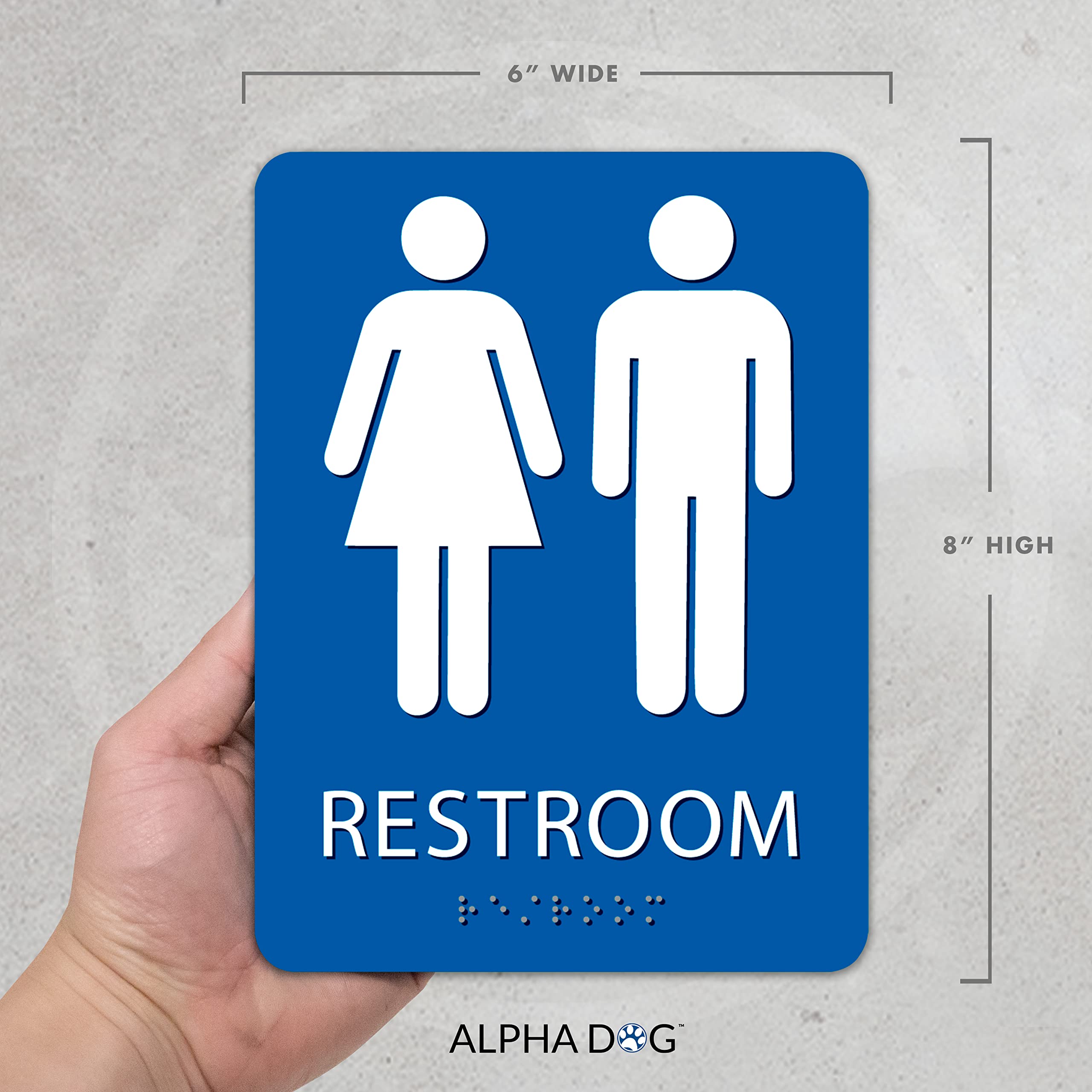 Unisex Bathroom Sign, 8x6 Inch