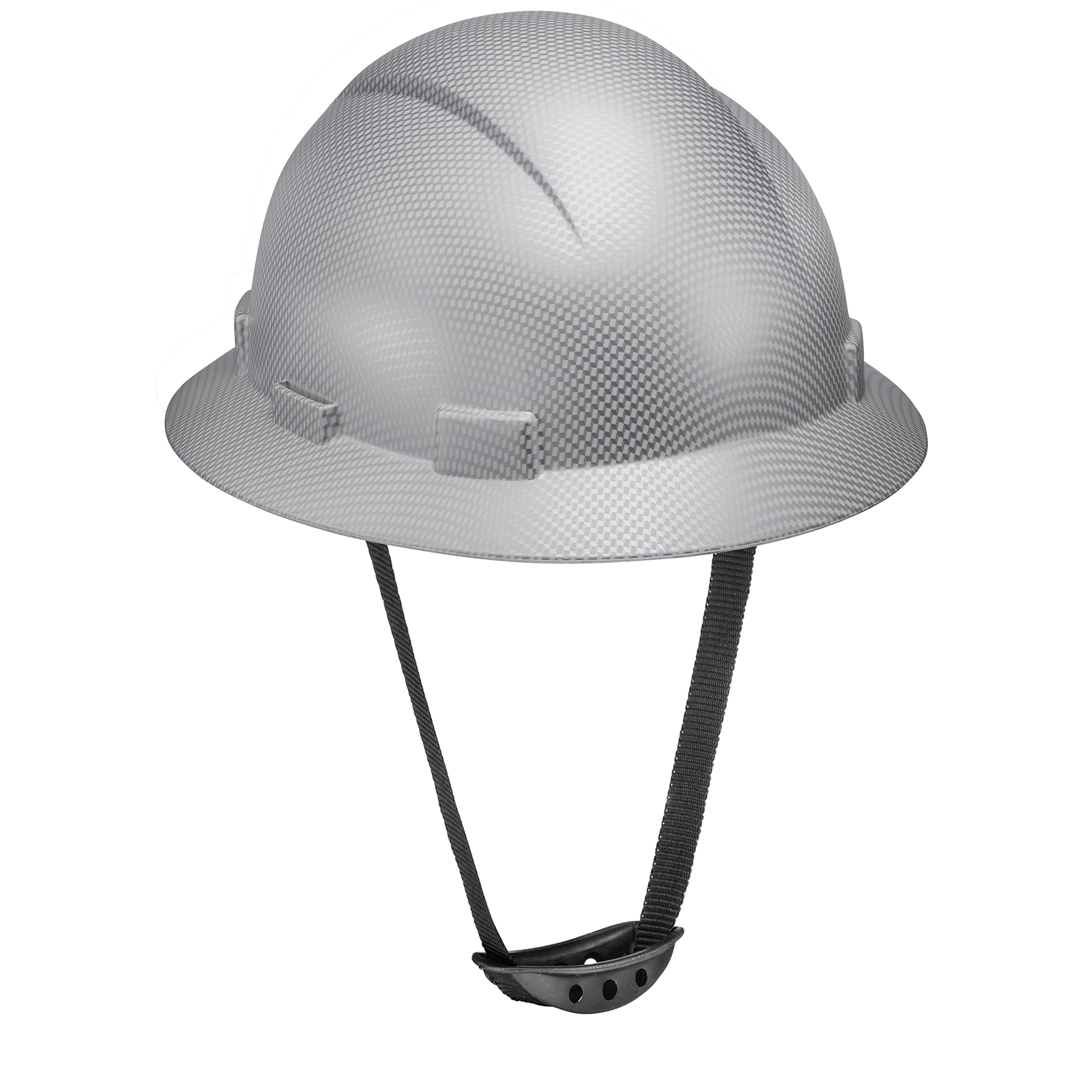 [1 PC] Full Brim Vented Carbon Fiber Matte Finish OSHA Hard Hat with 6-Point Suspension