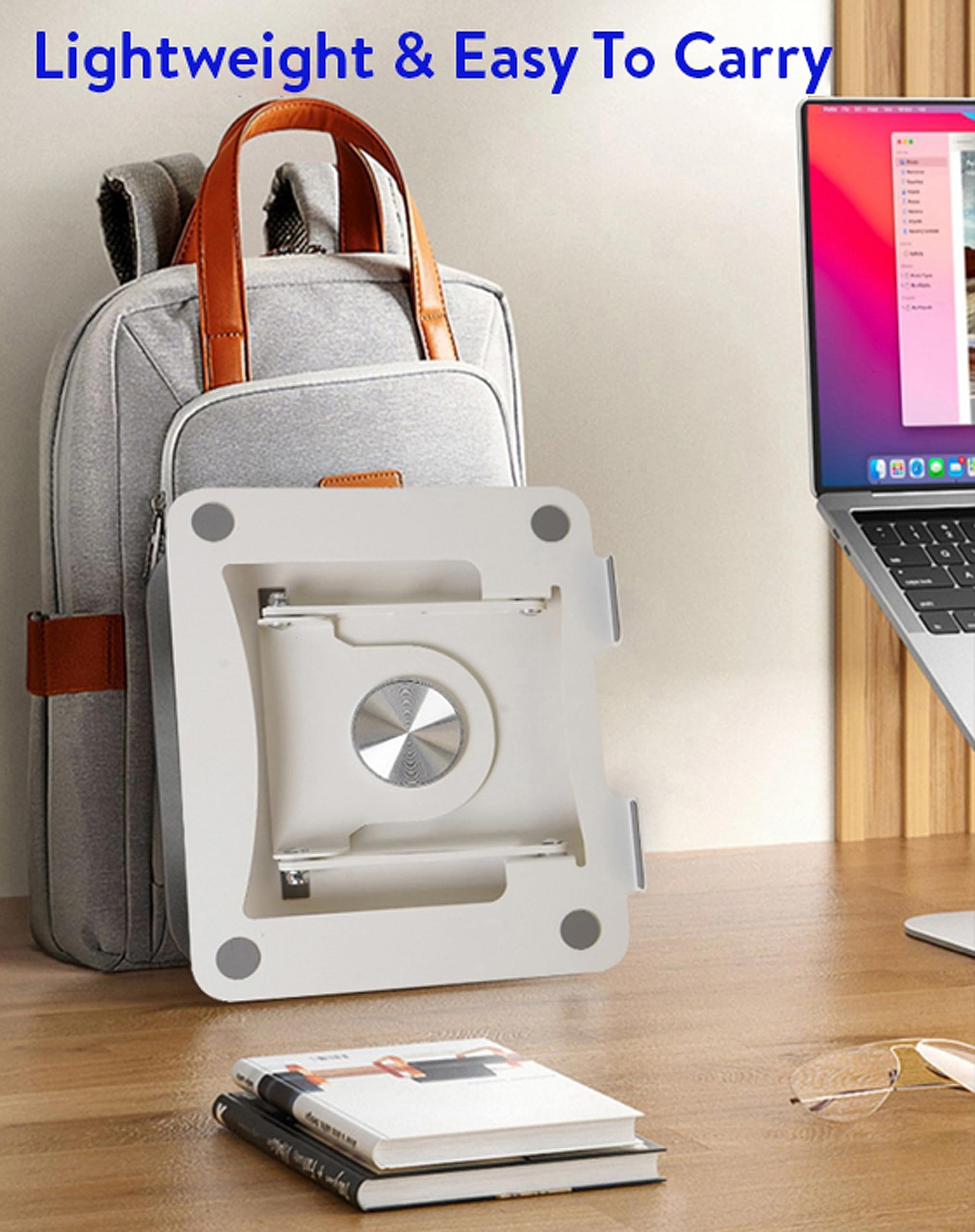 [1 PC] Swivel Laptop Stand for Desk, Adjustable-Raise, Tilt, Collapsible