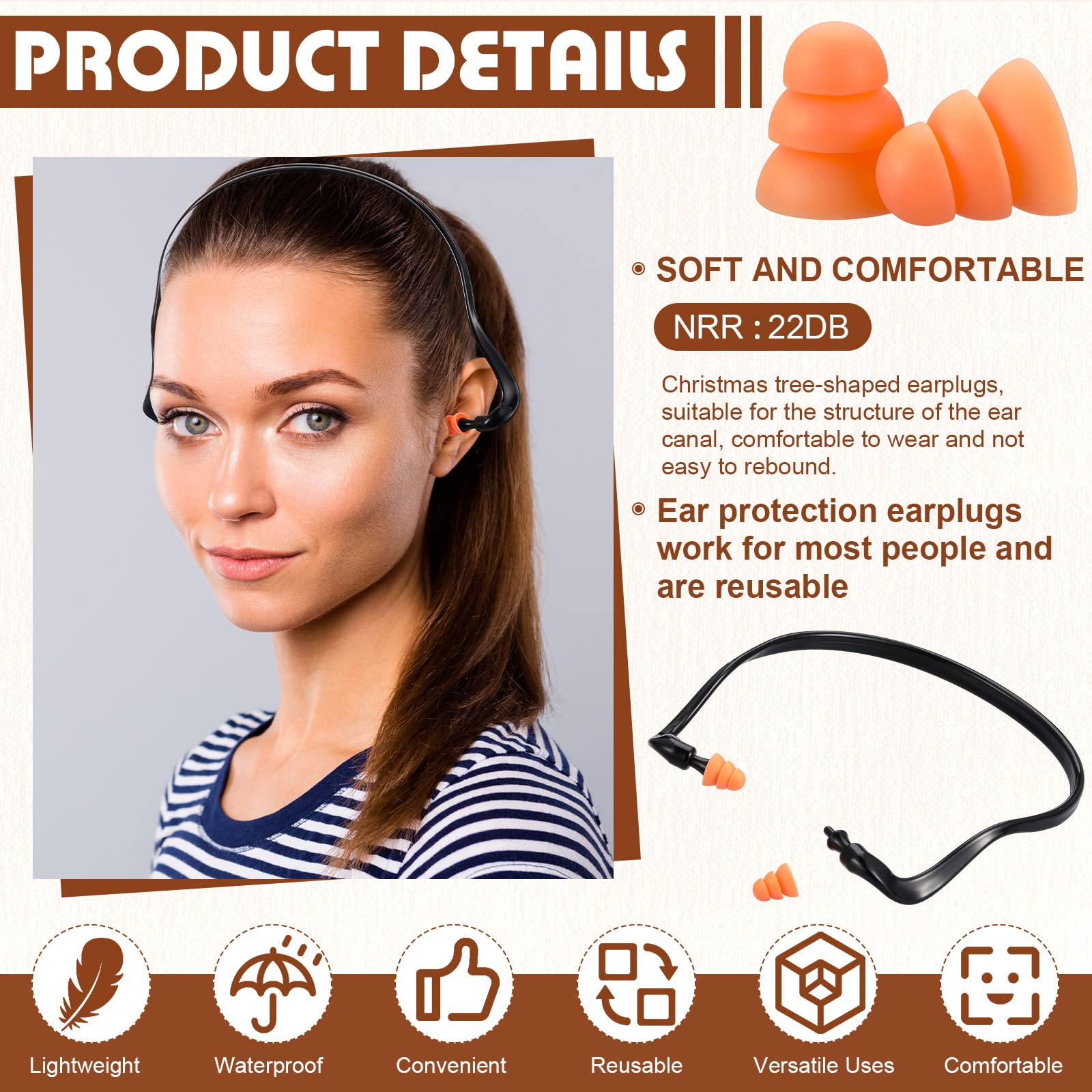 [24 PCS] Silicone Ear Plugs, Reusable/Washable