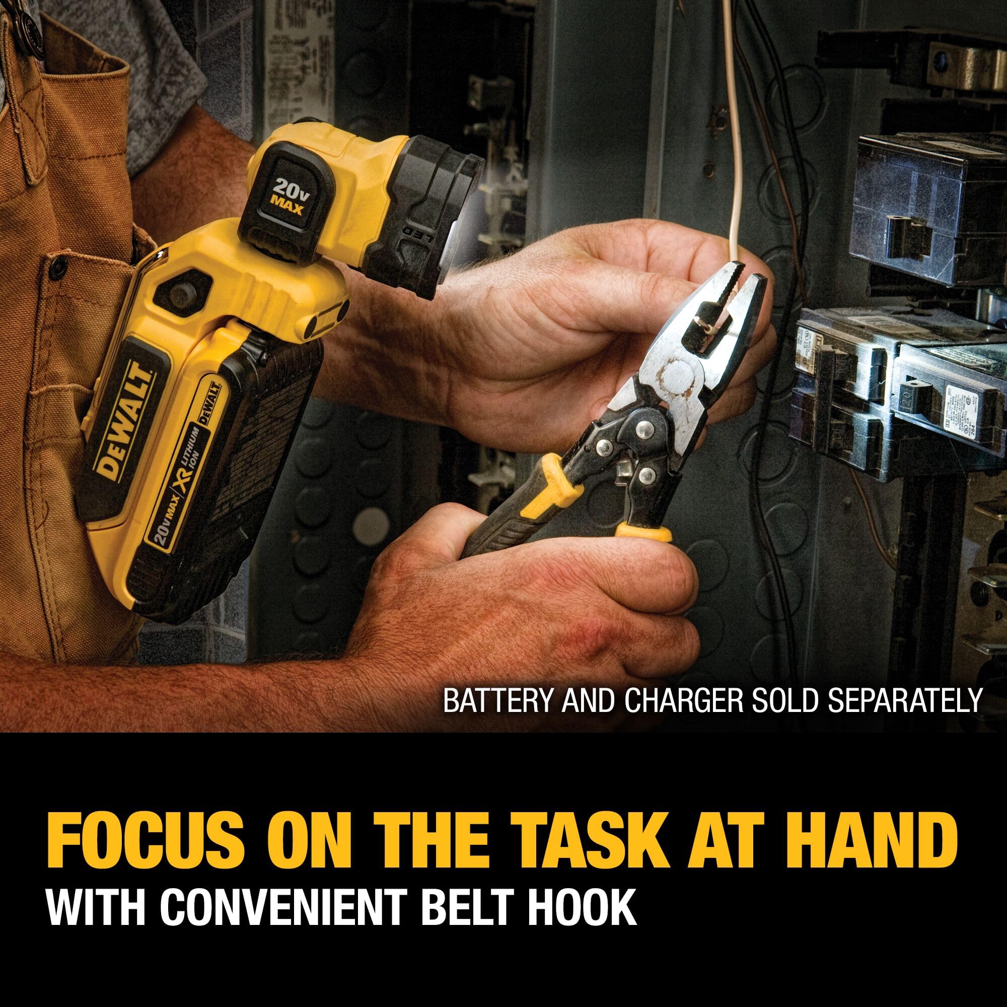 DEWALT 20V MAX LED Work Light, Magnetic, Freestanding and Clip-On, Bare Tool Only (DCL044)