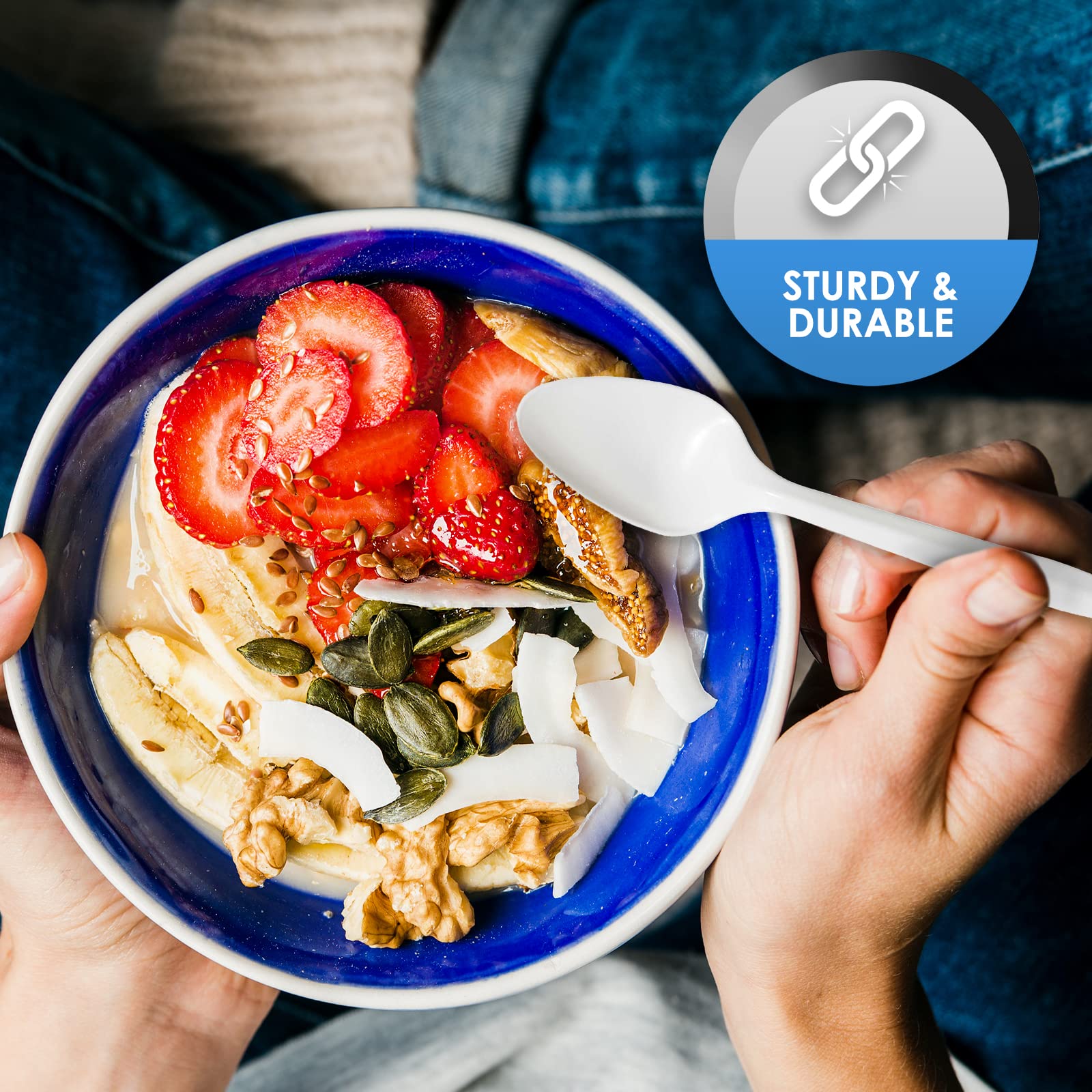 [400 PCS] Medium-Weight Disposable Plastic Teaspoons