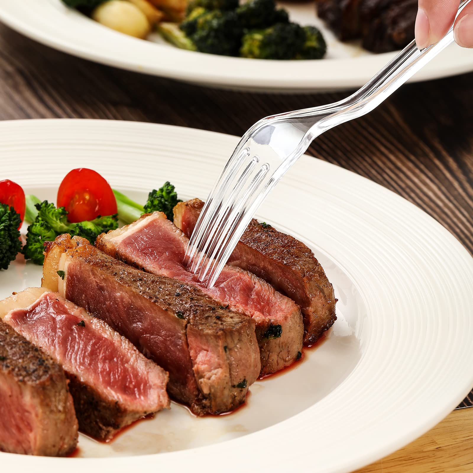 [400 PCS] Premium Disposable Clear Plastic Forks, Heat Resistant & BPA Free