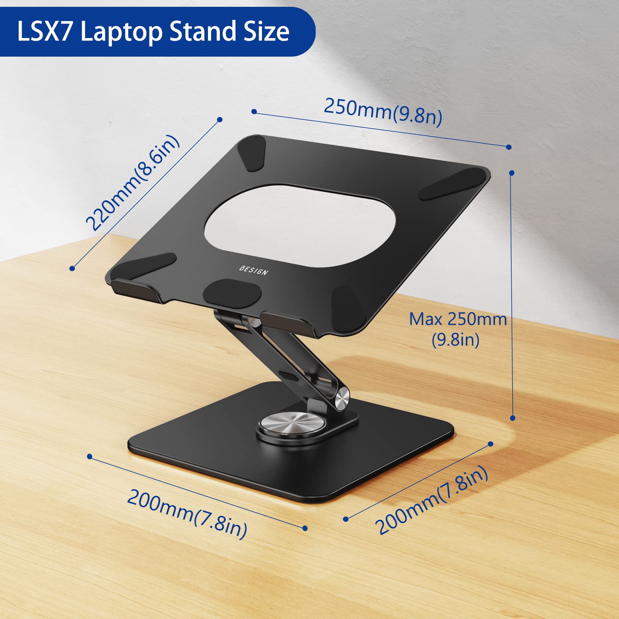[1 PC] Ergonomic Adjustable Laptop Stand with 360° Rotating Base