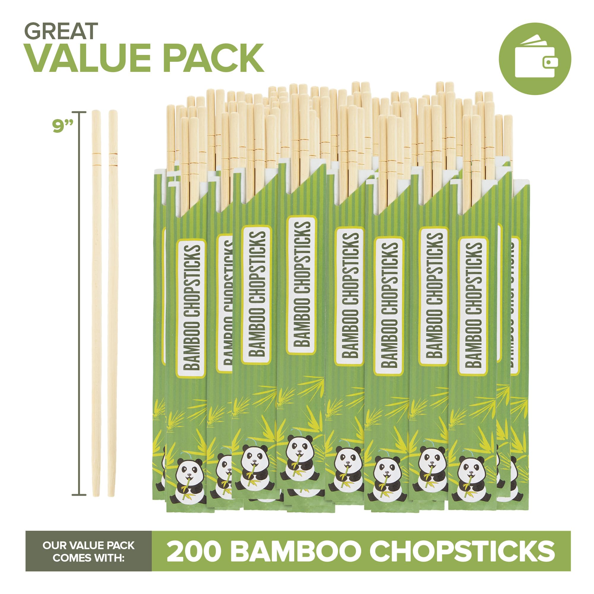 [50 / 100 / 200  Pairs] Disposable Bamboo Bulk Chopsticks