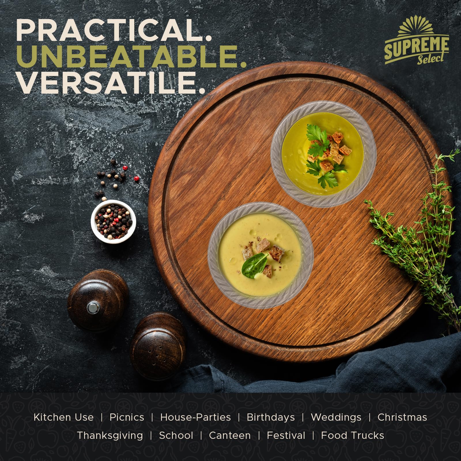 [120 PCS] Clear Disposable Plastic Bowls, 5 oz.