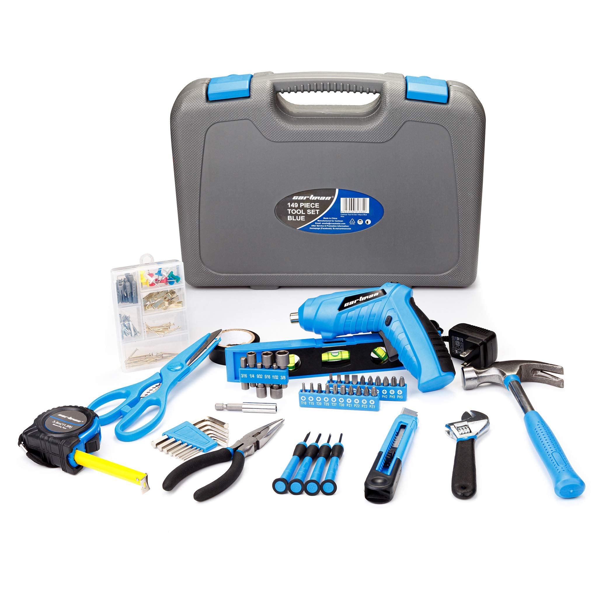 CARTMAN Power Tool Combo Kits with 12V Cordless Drill with a Robot Style Carry Box
