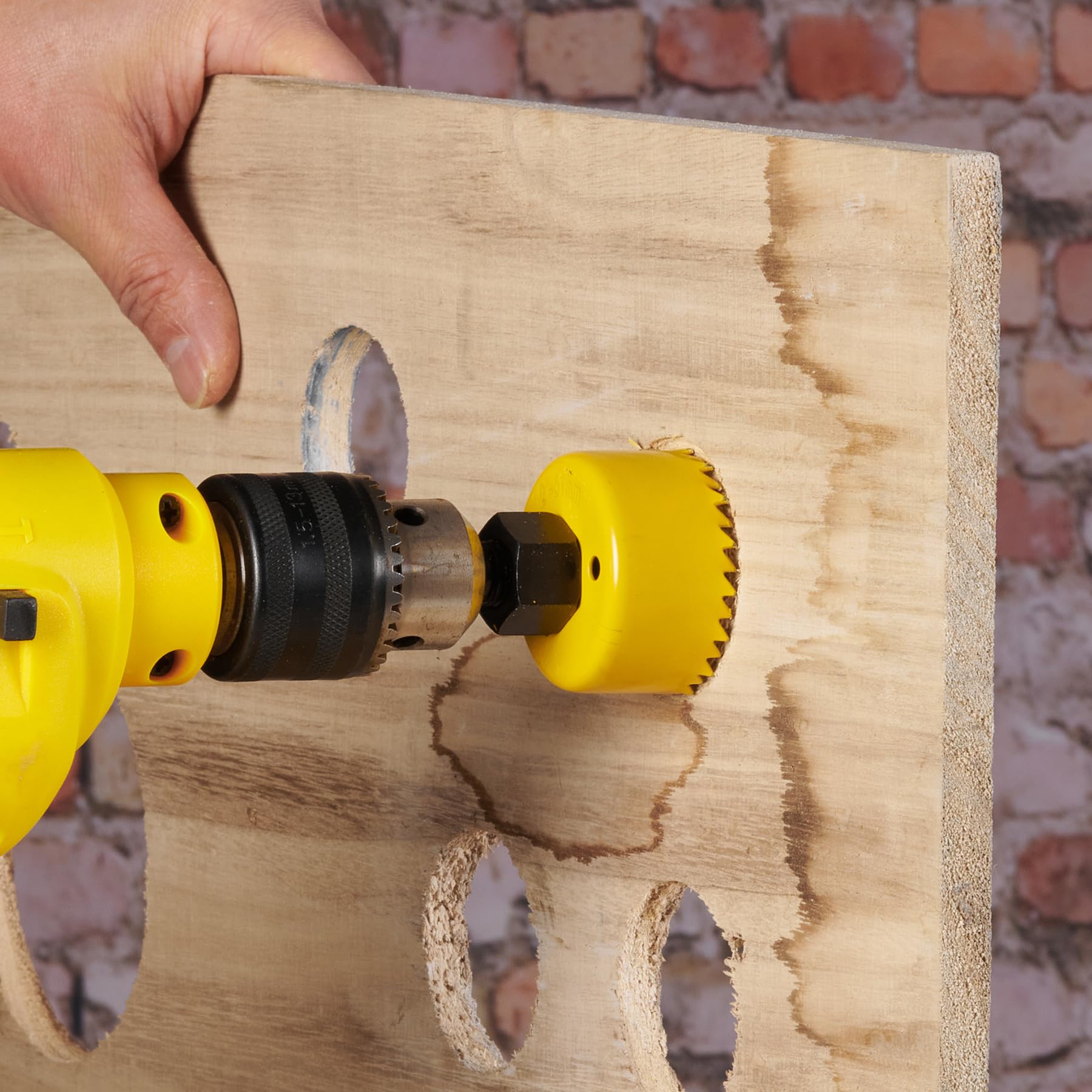 Hole Saw Set 20PCS Hole Saw Kit with 3/4"-6"(19-152mm) 13PCS Saw Blades, 2 Mandrels, 3 Drill Bits, 1 Installation Plate, 1 Hex Key