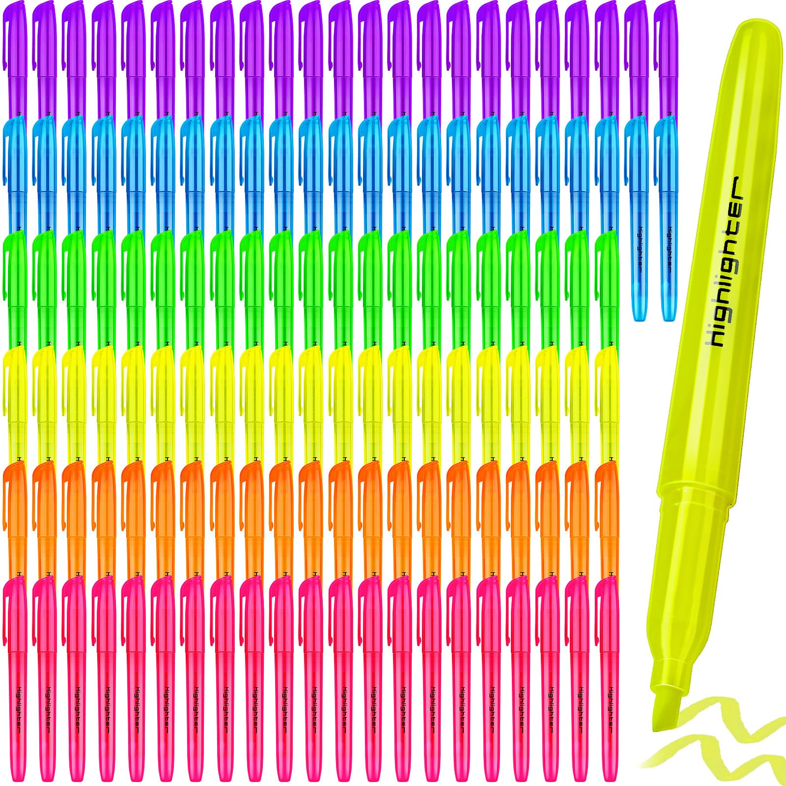 360 Pieces Highlighter Bulk Highlighter Markers Chisel Tip (Multicolor & Yellow)