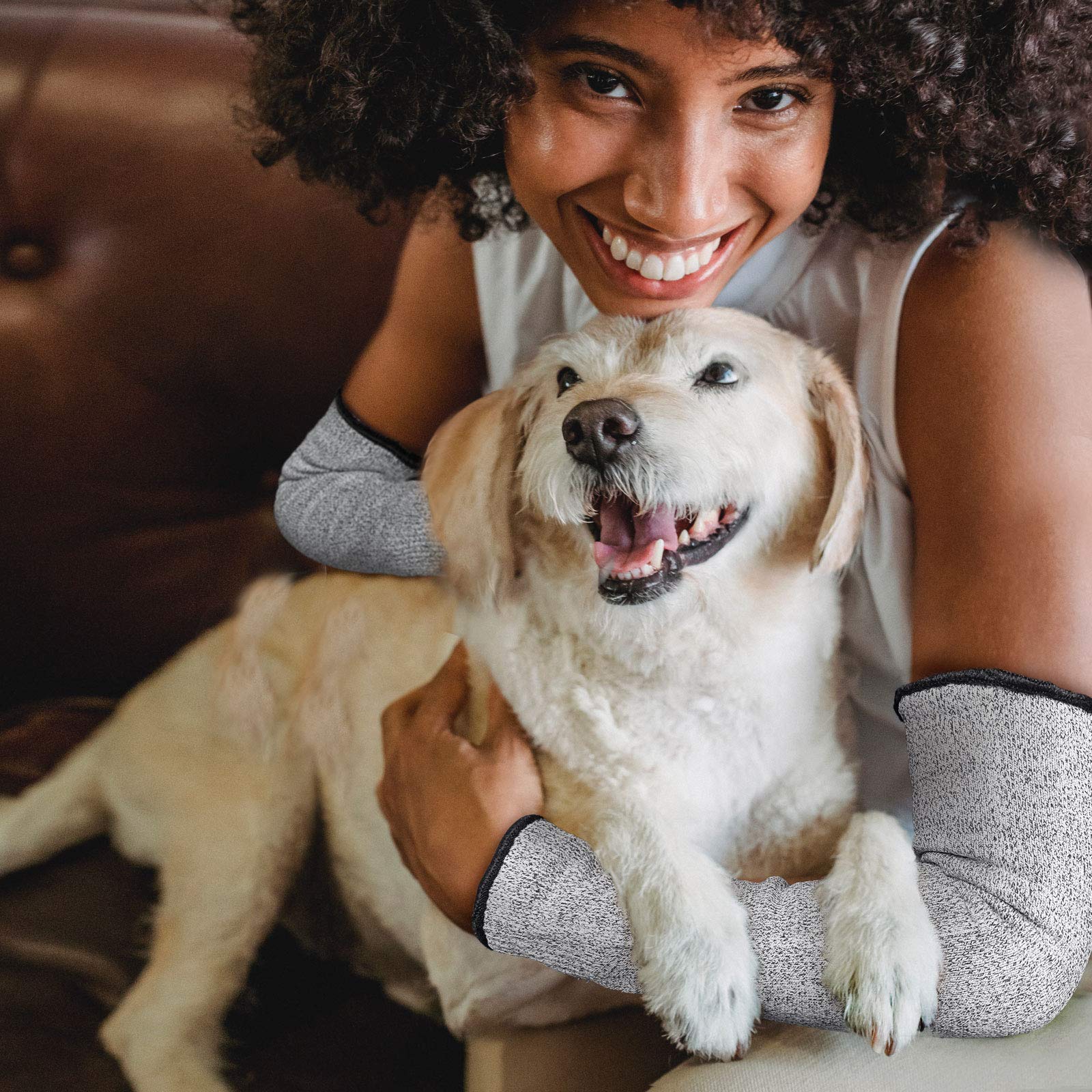 [1 Pair] Cut Resistant Sleeves for Work Protection Safety in EN388 Level 5