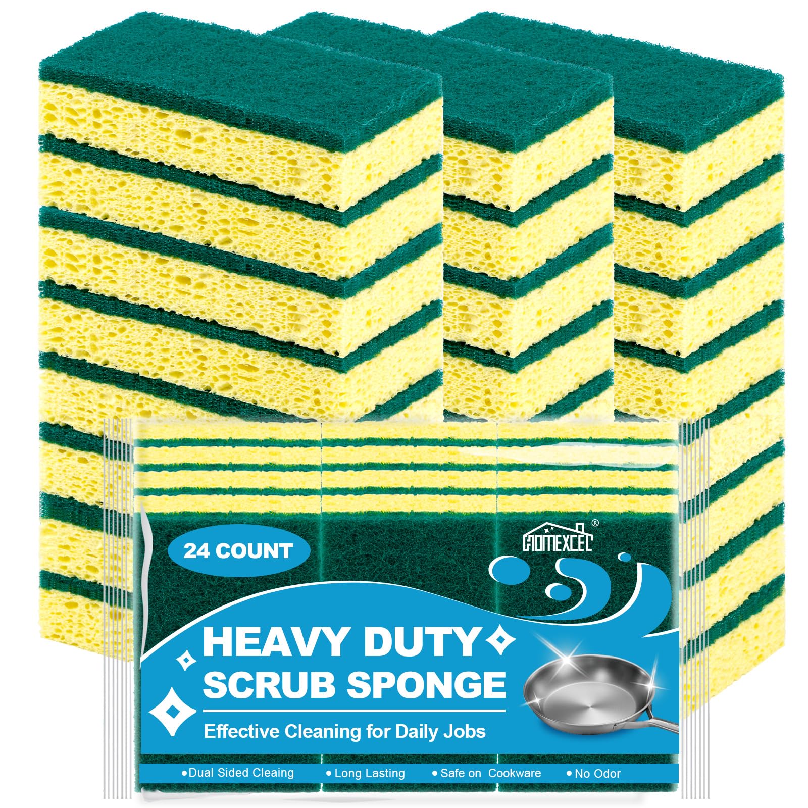 Heavy Duty Scrub Sponges Kitchen 12pcs/24pcs