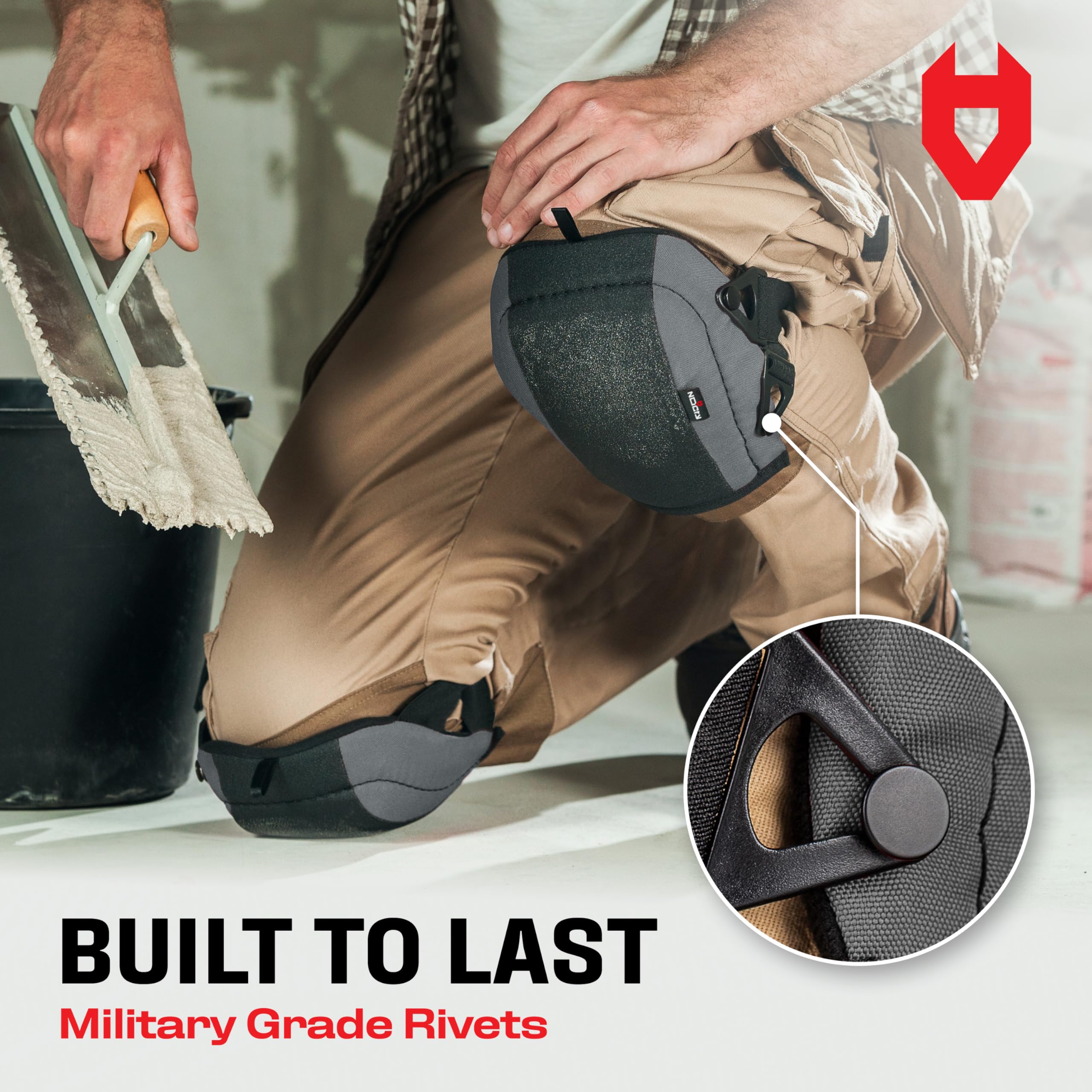 [1 Pair] Non-Slip Work Knee Pads with Thick Soft Foam Padding