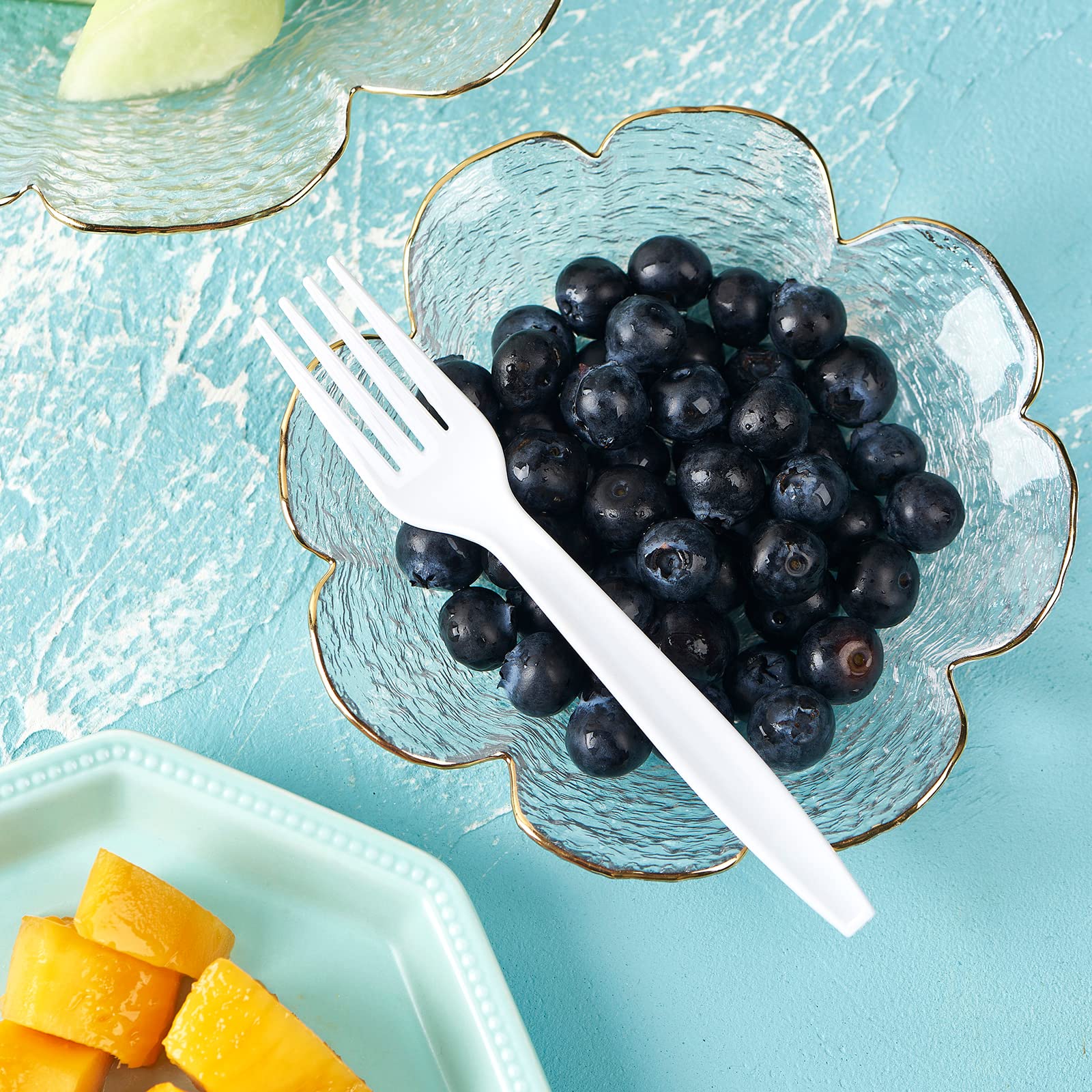 [500 PCS] Heavy Duty White Plastic Forks, Disposable