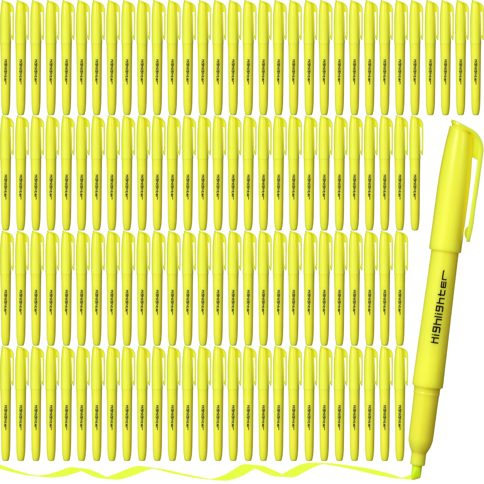 180 Pcs Highlighter Markers Bulk, Chisel Tip (Yellow)