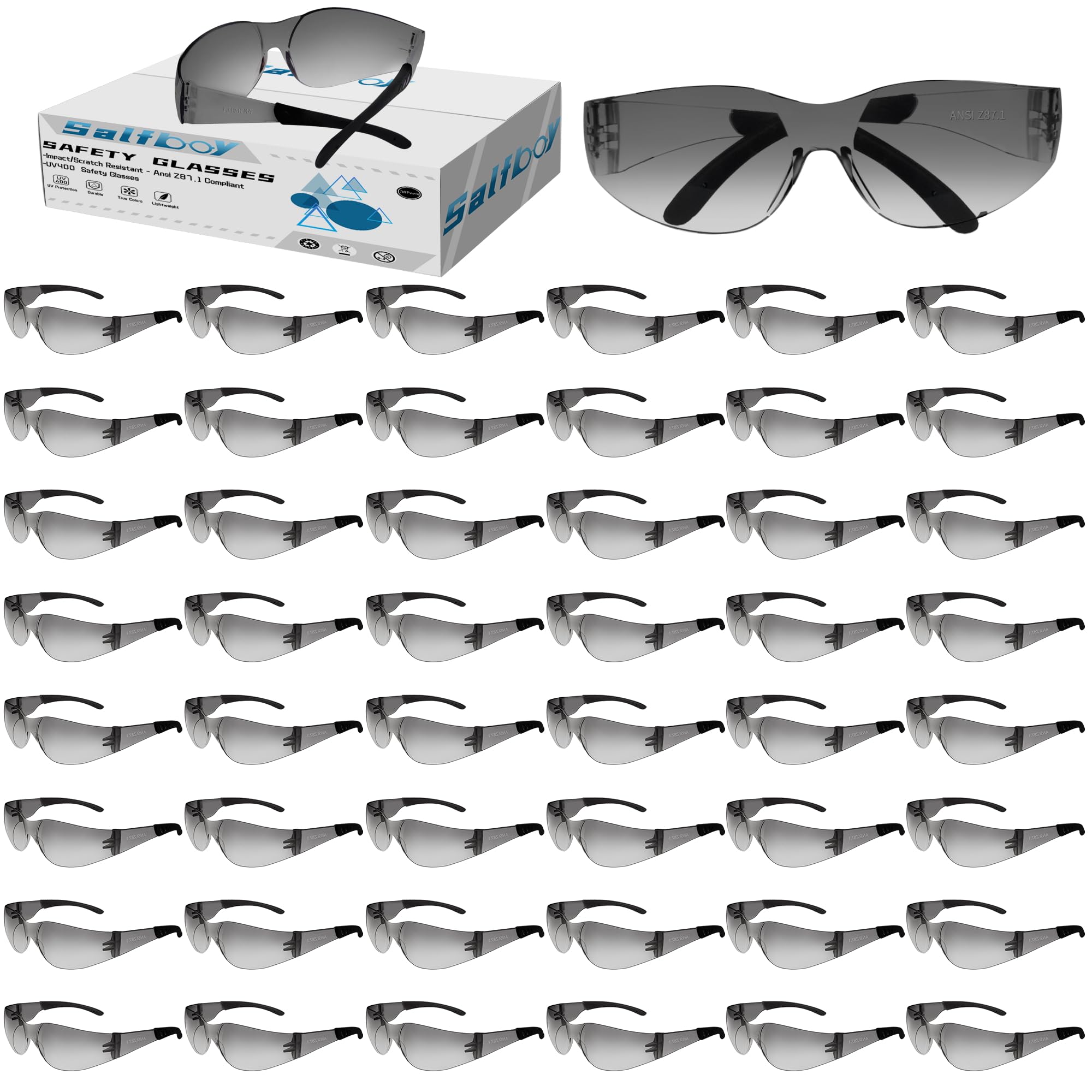 [10 / 30/ 50 / 80 / 100 PCS] Safety Glasses Protective Eyewear Glasses Bulk Ansi Z87.1 Impact Resistant Lens
