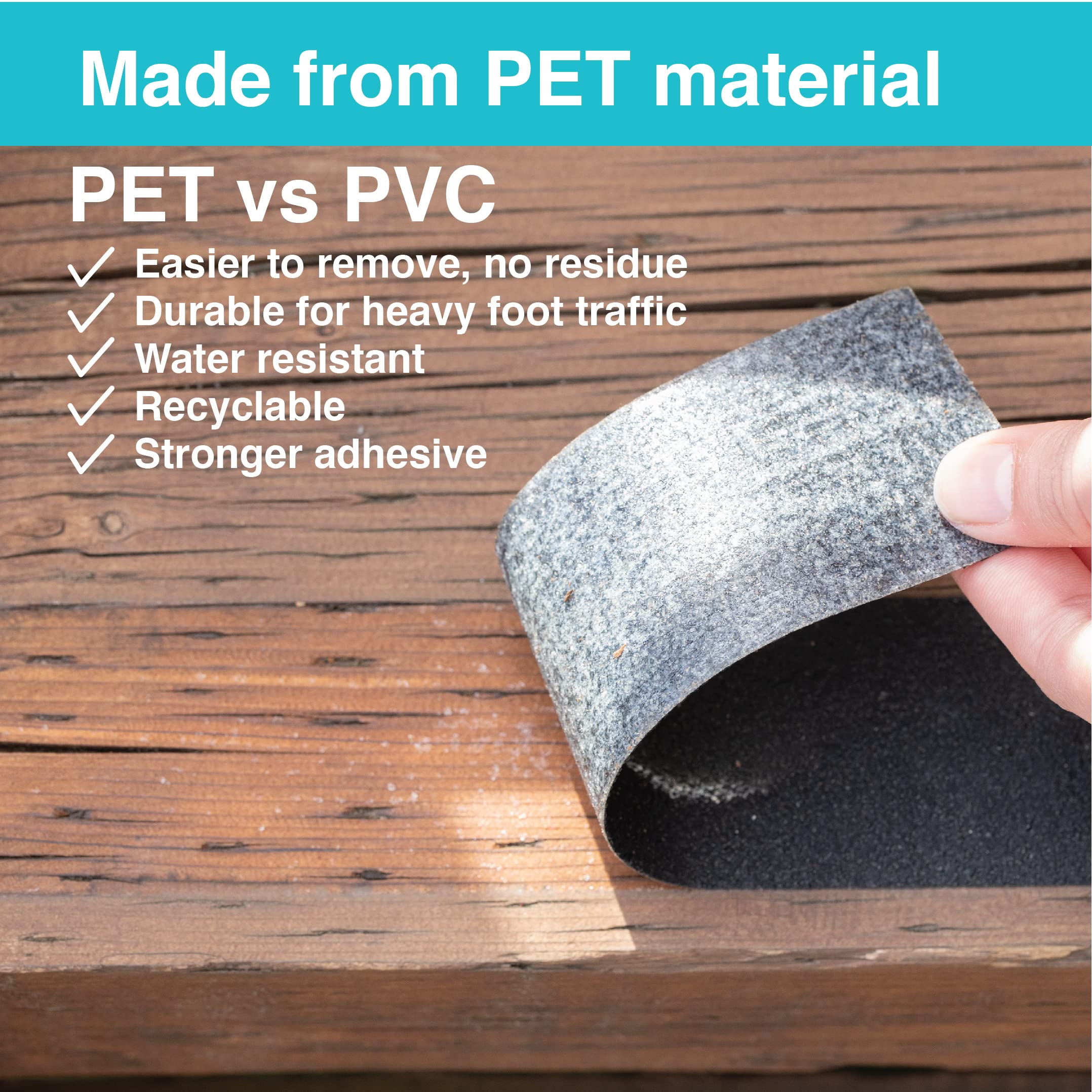 [12 Packs] Anti Slip Traction Treads Black, 2" X 12", Best Grip Tape, 80 Grit