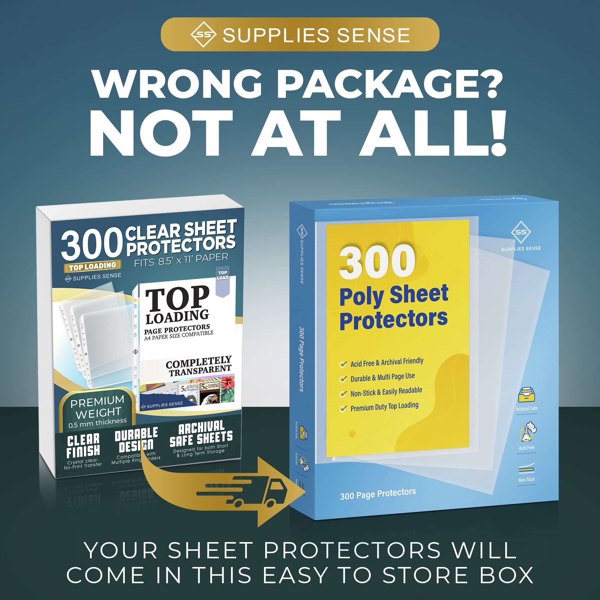 [400 & 500 Pack] Sheet Protectors for 3 Ring Binder - Sleeves 8.5 x 11