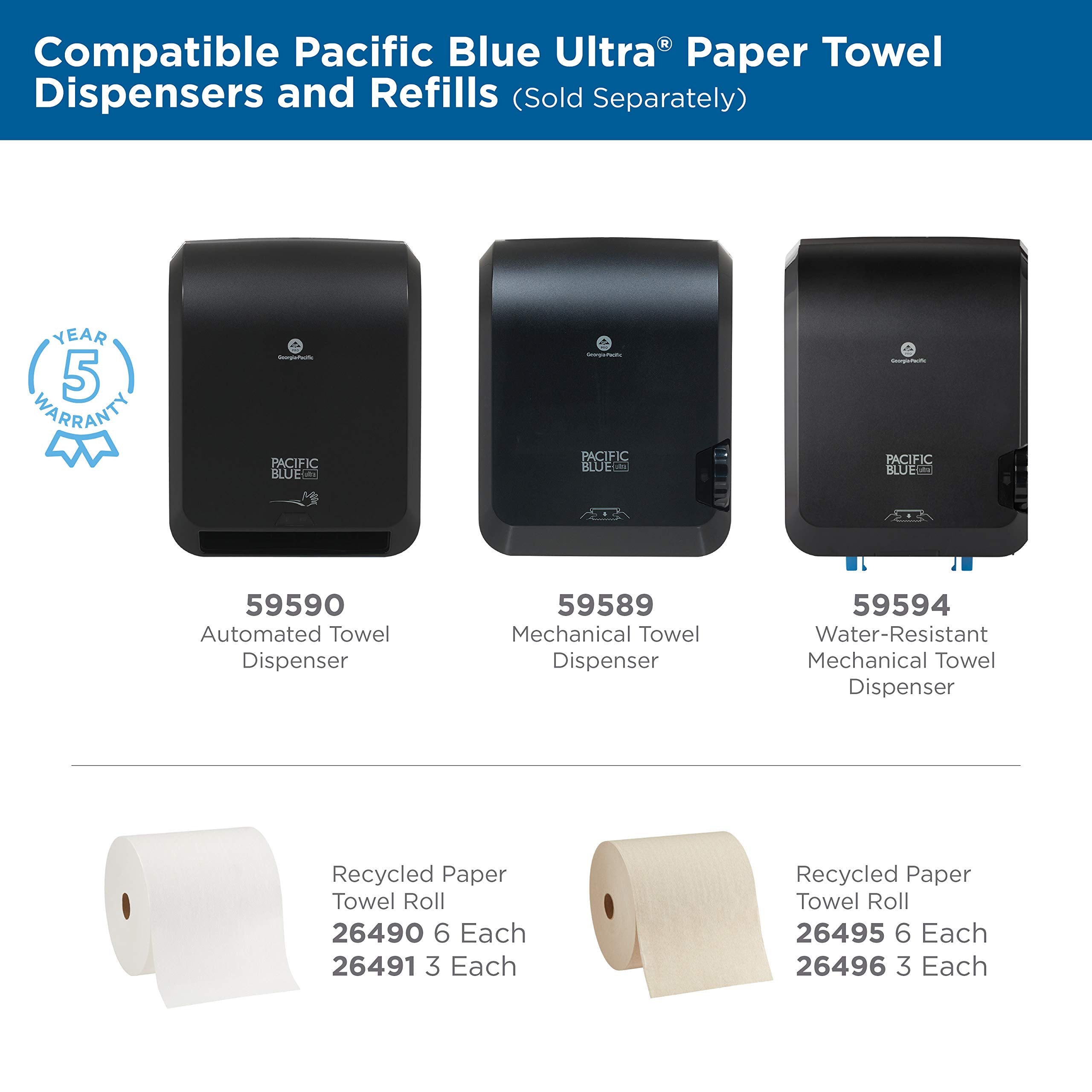 8" High-Capacity Automated Touchless Paper Towel Dispenser by GP PRO, 12.9" W x 9" D x 16" H