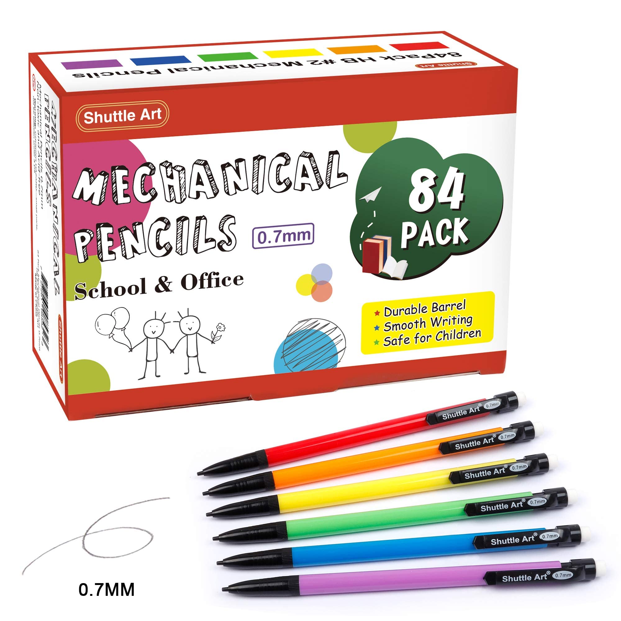 Shuttle Art Mechanical Pencils, 0.7mm Medium Point, HB #2 Lead - 84 Pack / 210 Pack Bulk