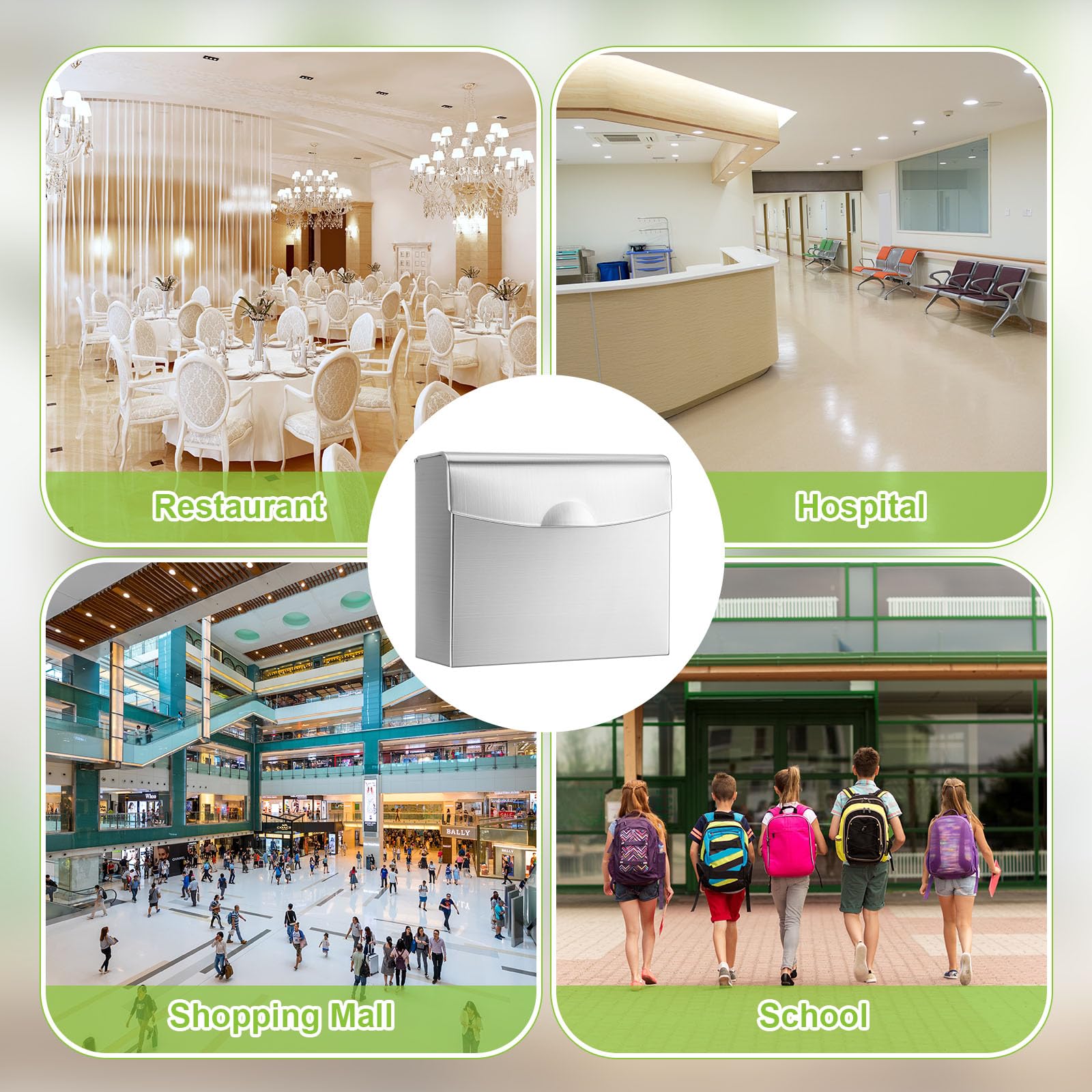 Tioncy 2Pcs Sanitary Napkin Disposal Receptacle with 200Pcs Pink Feminine Hygiene Disposal Bag