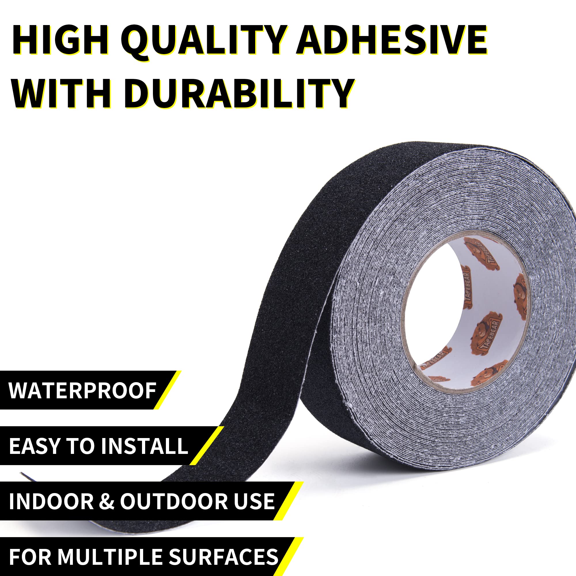 [1 Roll] Anti-Slip Safety Tape for Indoor/Outdoor, Compatible with Plastic, Wood, Ceramic, Glass, Metal