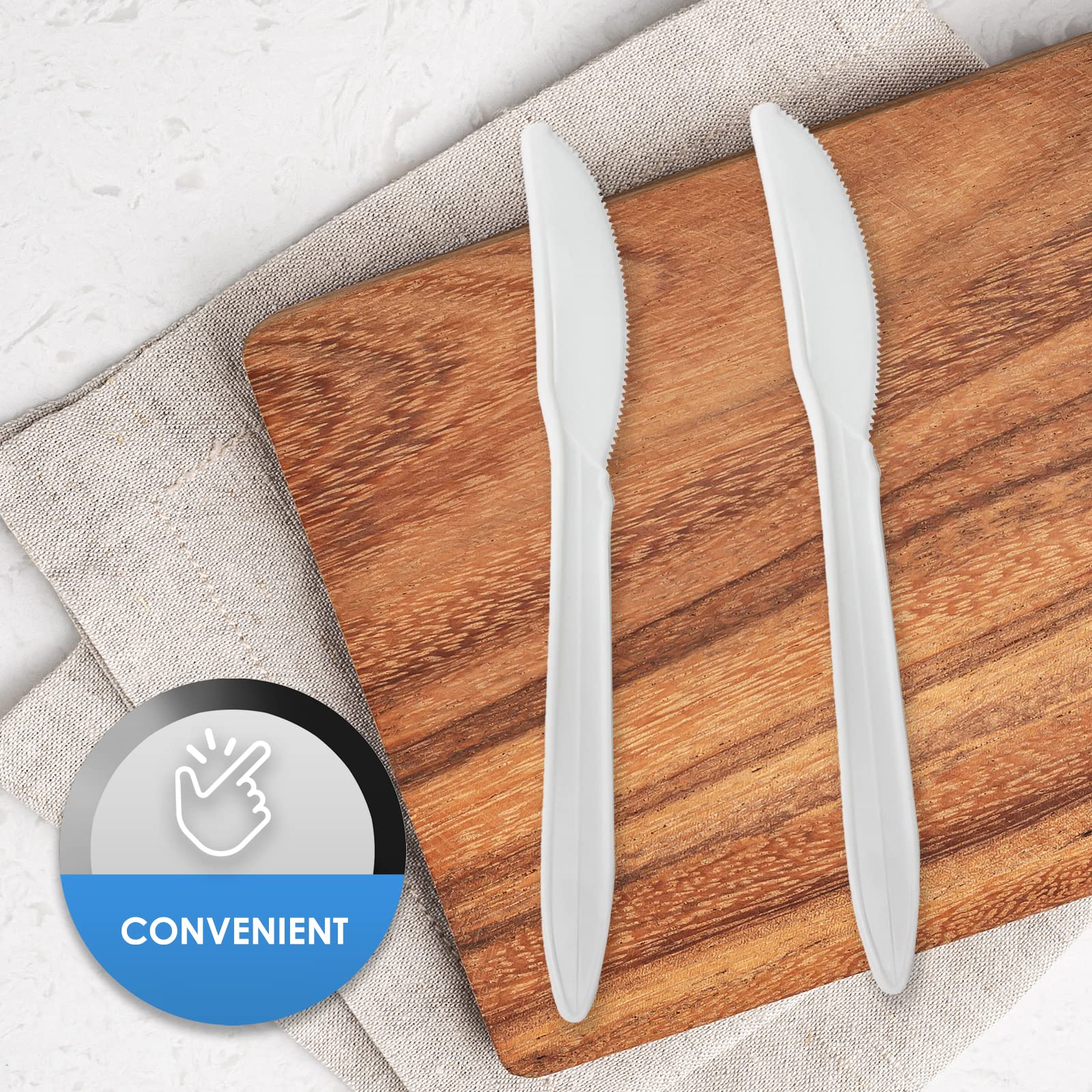 [400 PCS] Medium-Weight Disposable Plastic Knives