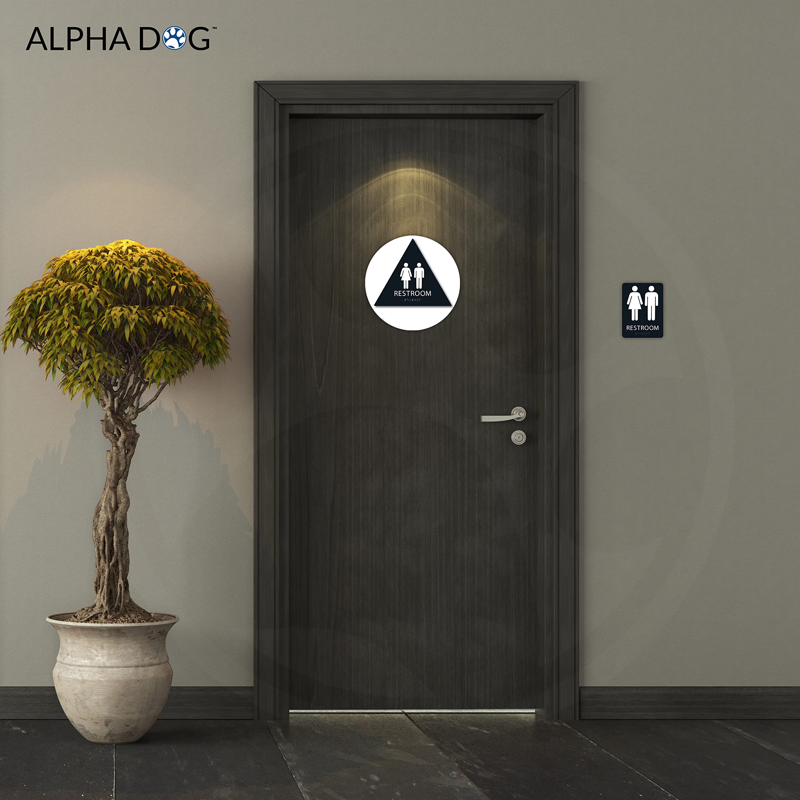 Unisex Bathroom Sign, 8x6 Inch