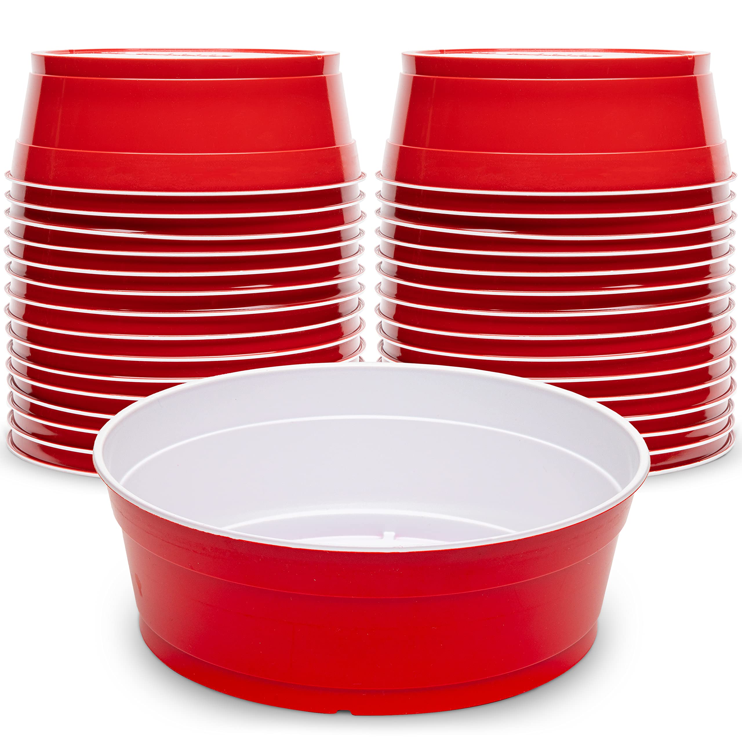 [30 / 50 PCS] Red Party Cup Bowls, Small/Large Disposable Plastic Bowls