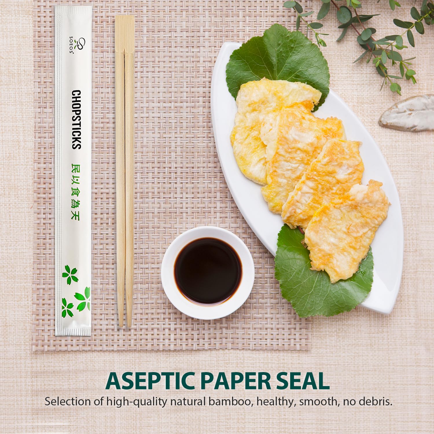 [500 Pairs] Premium Quality Disposable Bamboo Chopsticks, 9" Length