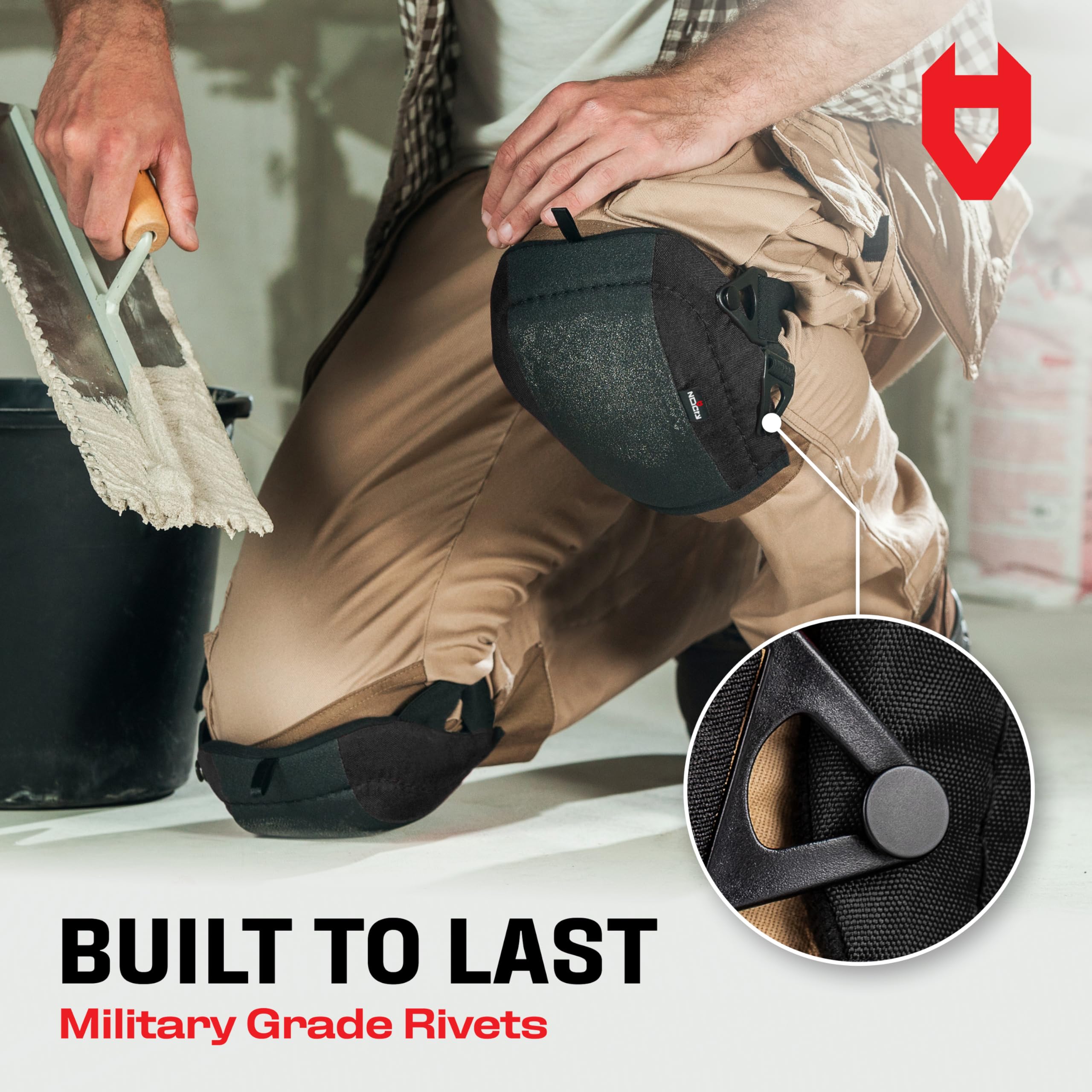 [1 Pair] Non-Slip Work Knee Pads with Thick Soft Foam Padding