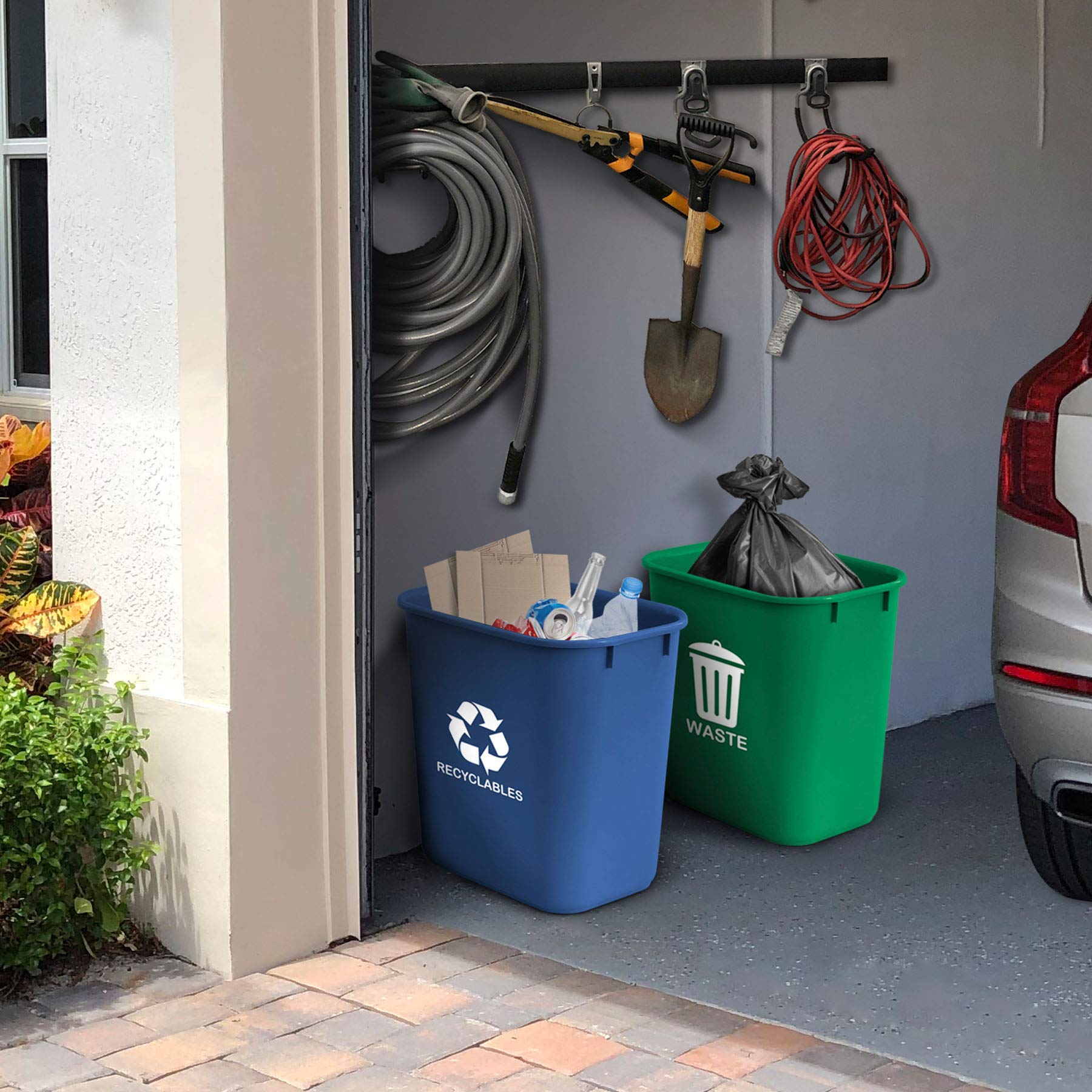 Acrimet Wastebasket Bin for Recycling and Waste, 6.75 Gallon/ 27 Quart/ 24 Liter (Set of 2)