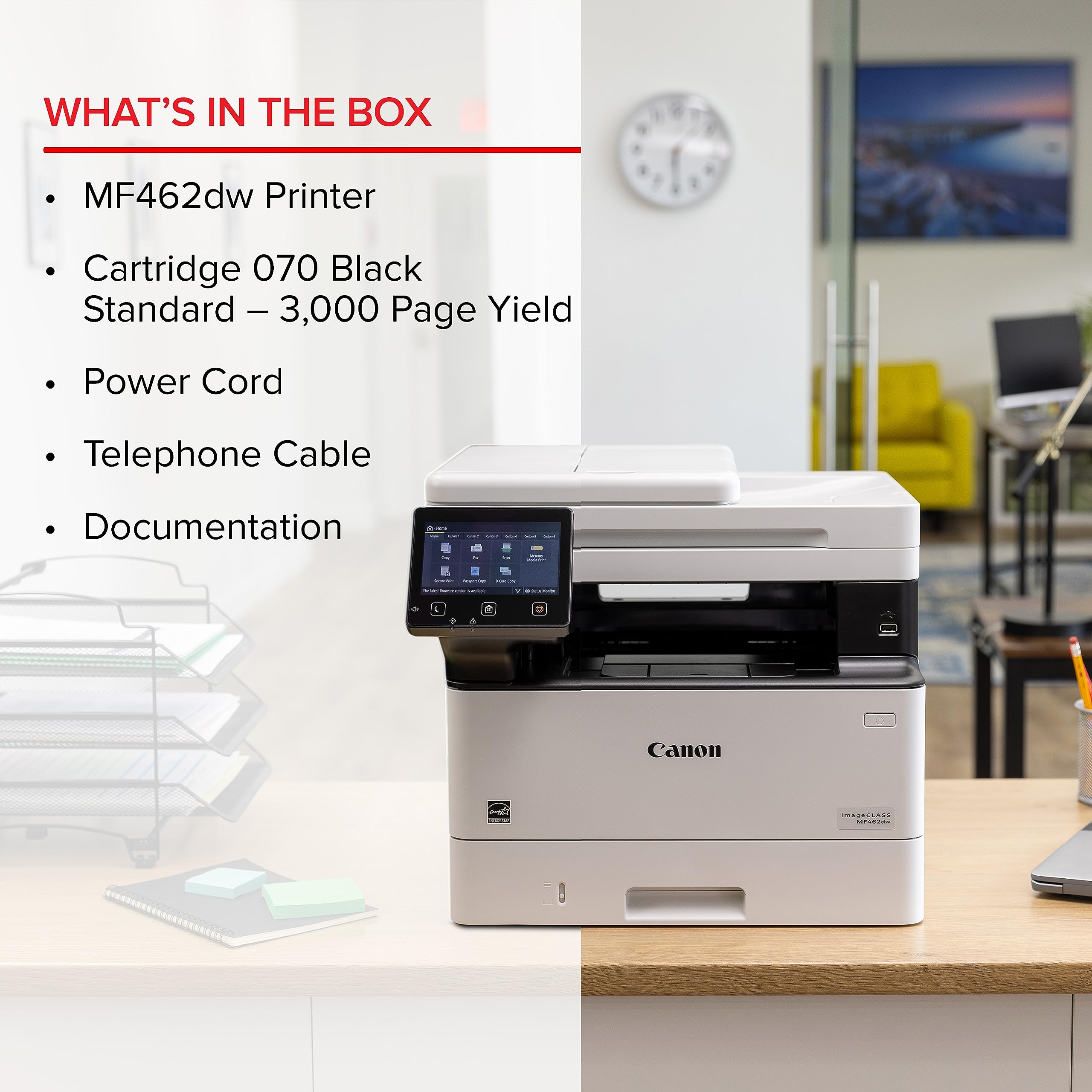 Canon imageCLASS MF462dw All in One Wireless Monochrome Laser Printer, Print, Scan, Copy & Fax, Duplex Printing