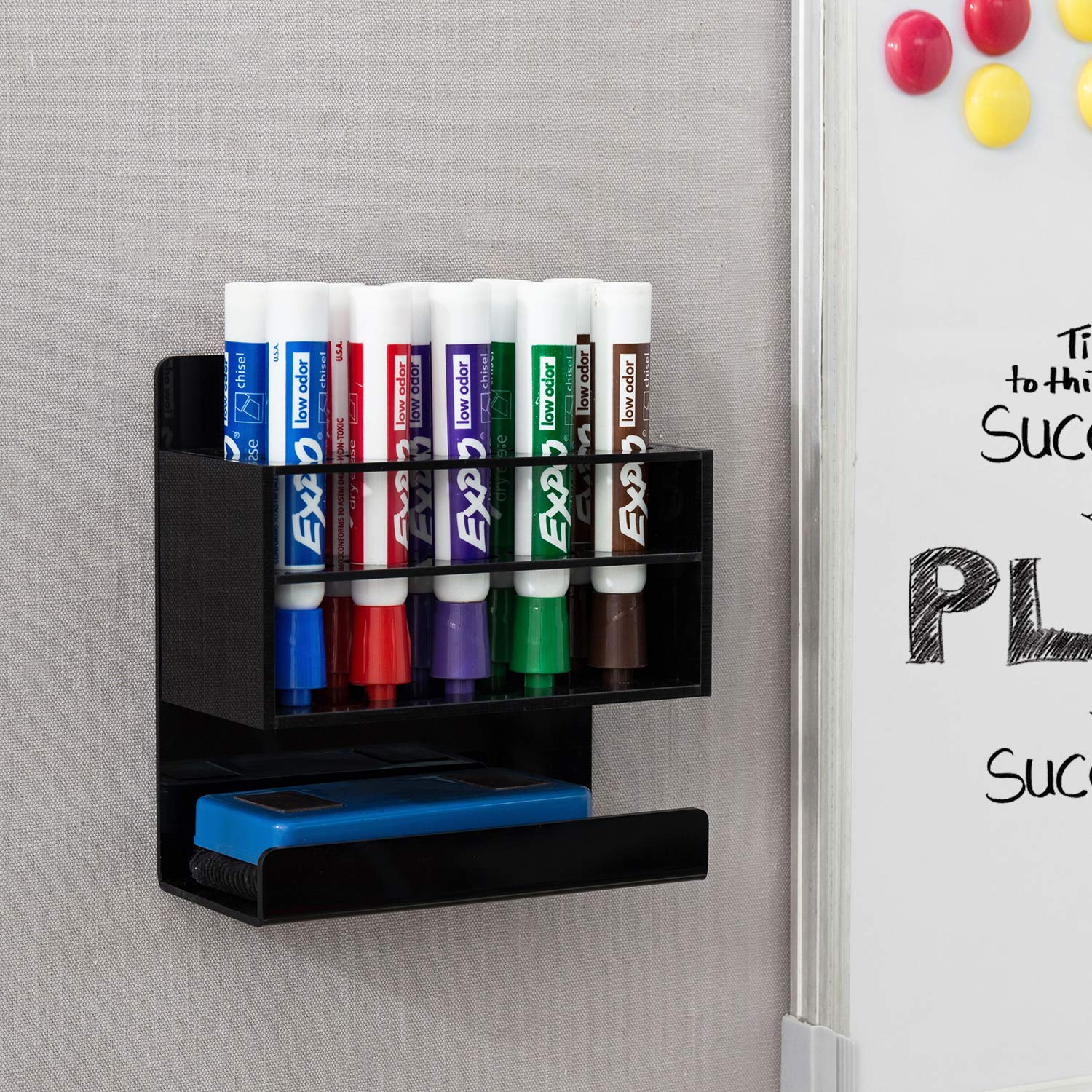 [1 / 2 Pack] Wall Mounted Dry Erase Whiteboard Marker Holder Stand