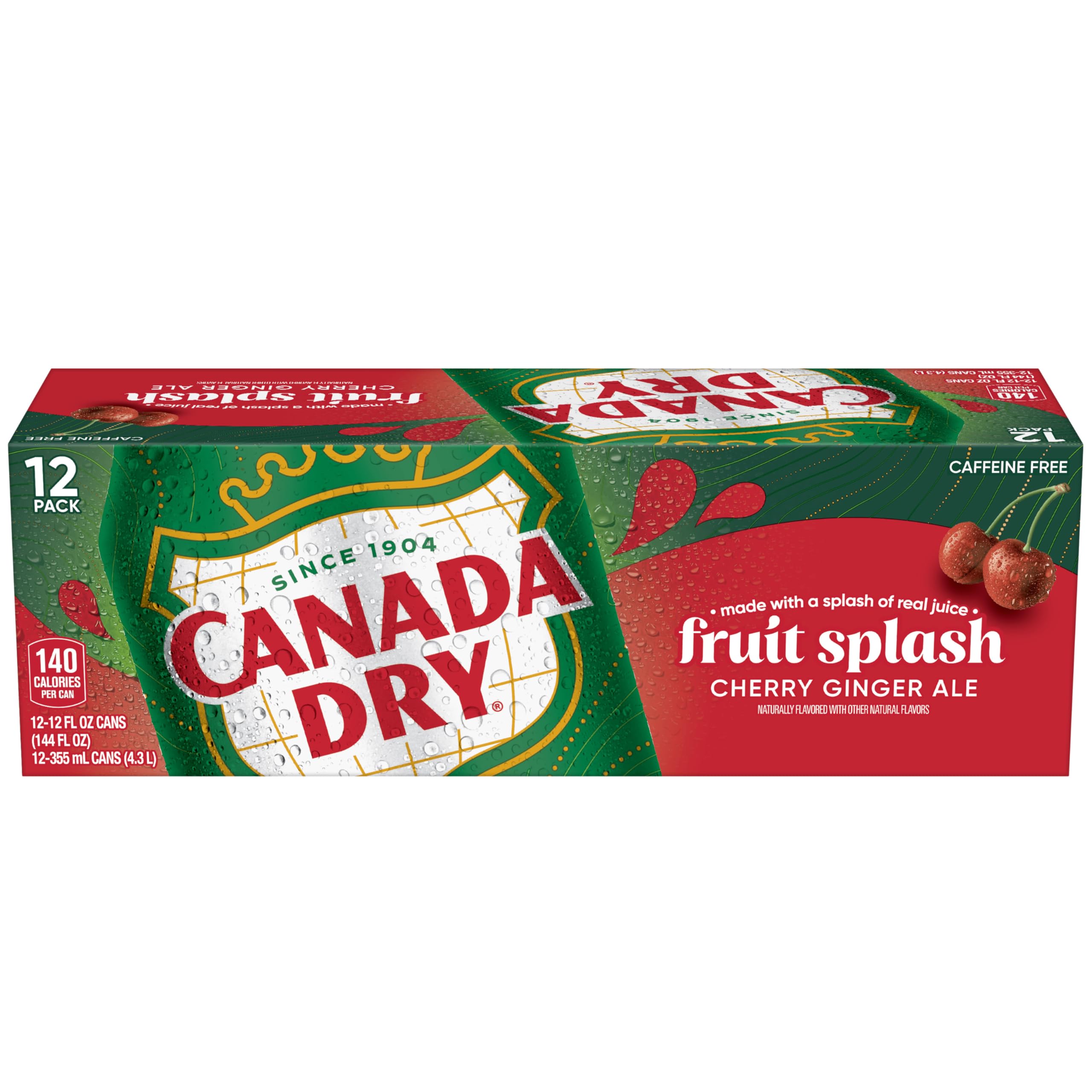 [12 Cans] Canada Dry Cherry Gingerale Fruit Splash 12oz