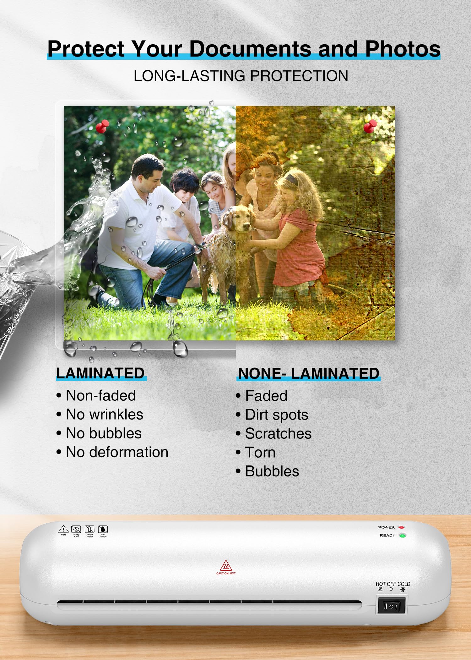 A4 Laminator Machine, 9 Inch with 6 in-1, Hot & Cold Laminator Kit with Laminating Sheets 30pcs