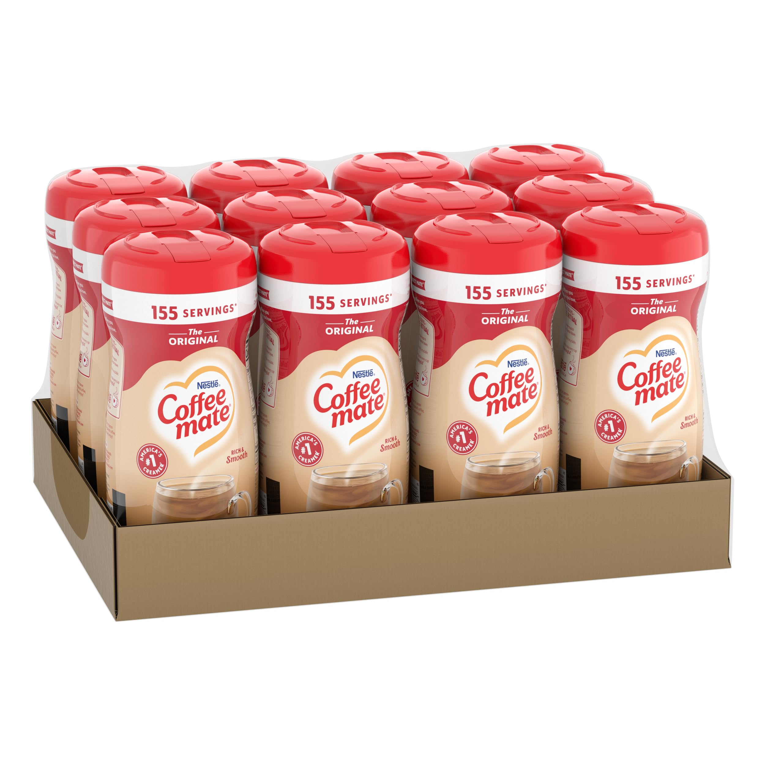 [12 Packs] Nestle Coffee Mate Creamer, Non Dairy Powder Creamer, 15 Ounces